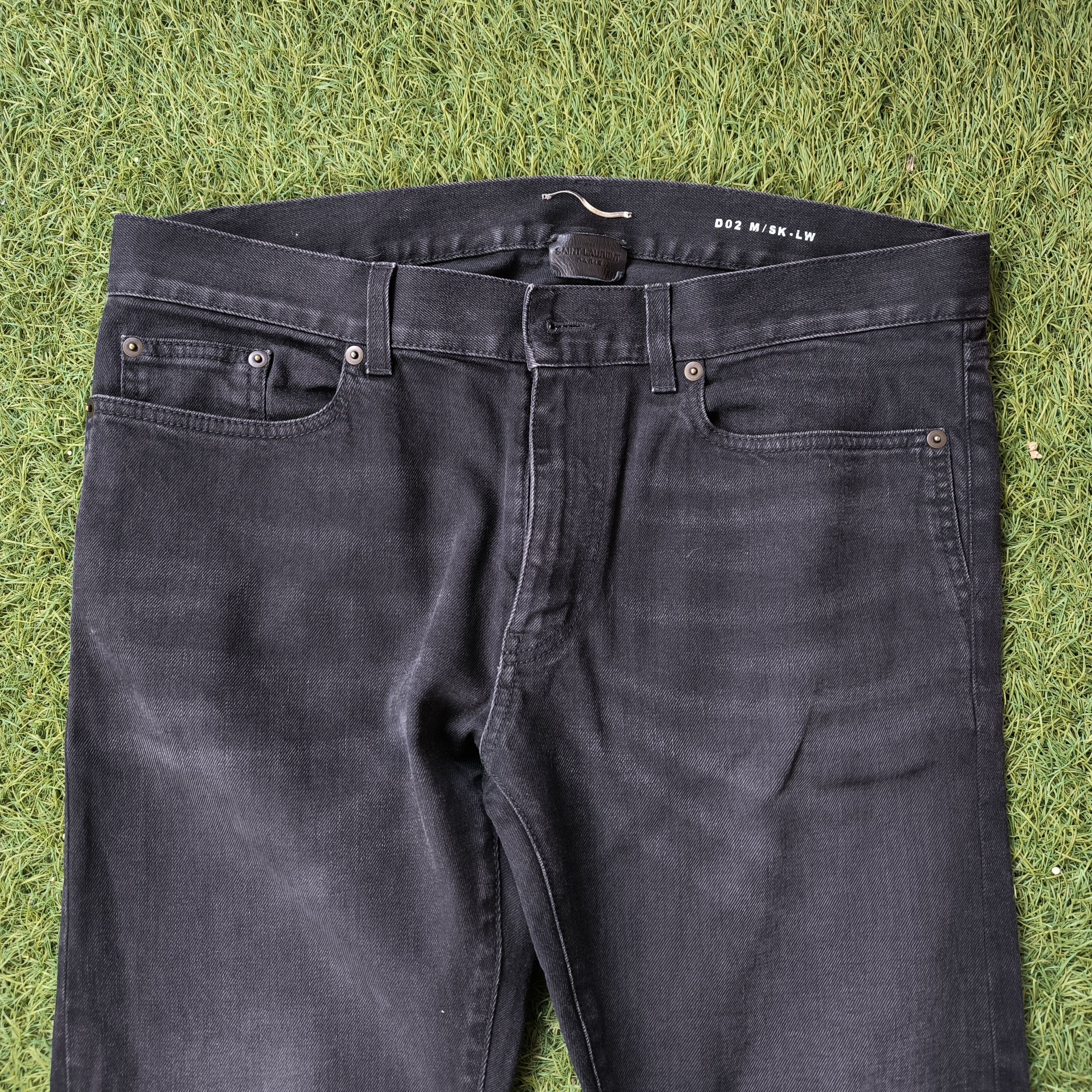 Saint Laurent Paris Saint Laurent D02 Black Slim Jeans Raw Hem Size 33 Fits 36 Size US 33 - 2 Thumbnail