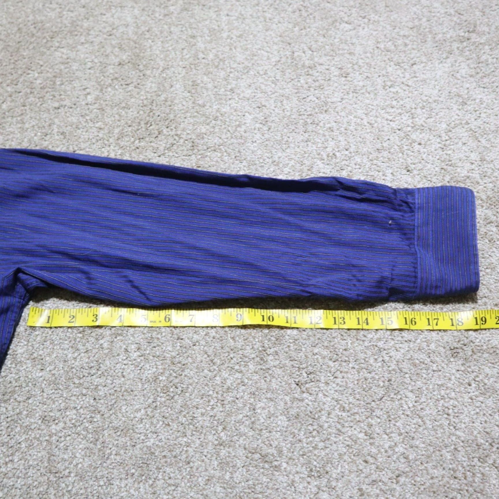 Express Express Shirt Striped Long Sleeve Button-Down 16.5 Blue 16.5 Mens Regular Shirt Size US L / EU 52-54 / 3 - 7 Thumbnail