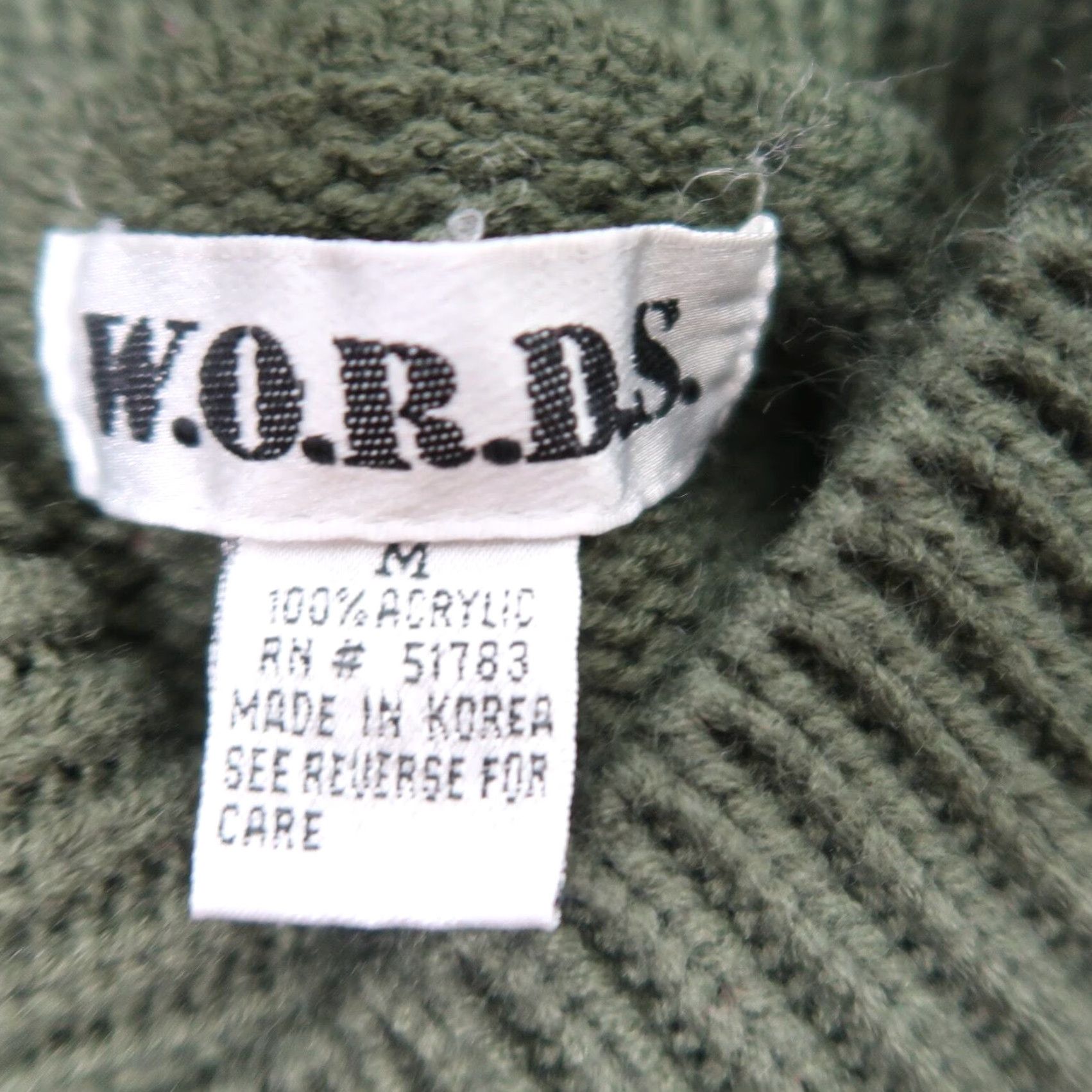 Olive VINTAGE 90s WORDS Olive Green and Pink Stripe Turtleneck Sweater M Women Long Sleeve Knit Pullover Ladies Casual Fall Winter - Mens Womens? Size M / US 6-8 / IT 42-44 - 5 Thumbnail