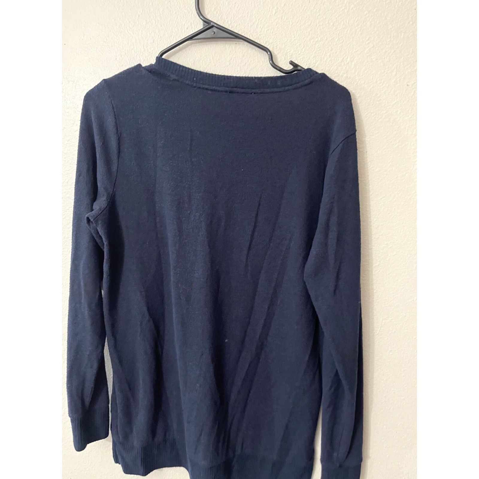 Lucky Brand Lucky Brand Sweater Top V-Neck Lightweight Small Navy Blue Size S / US 4 / IT 40 - 2 Thumbnail