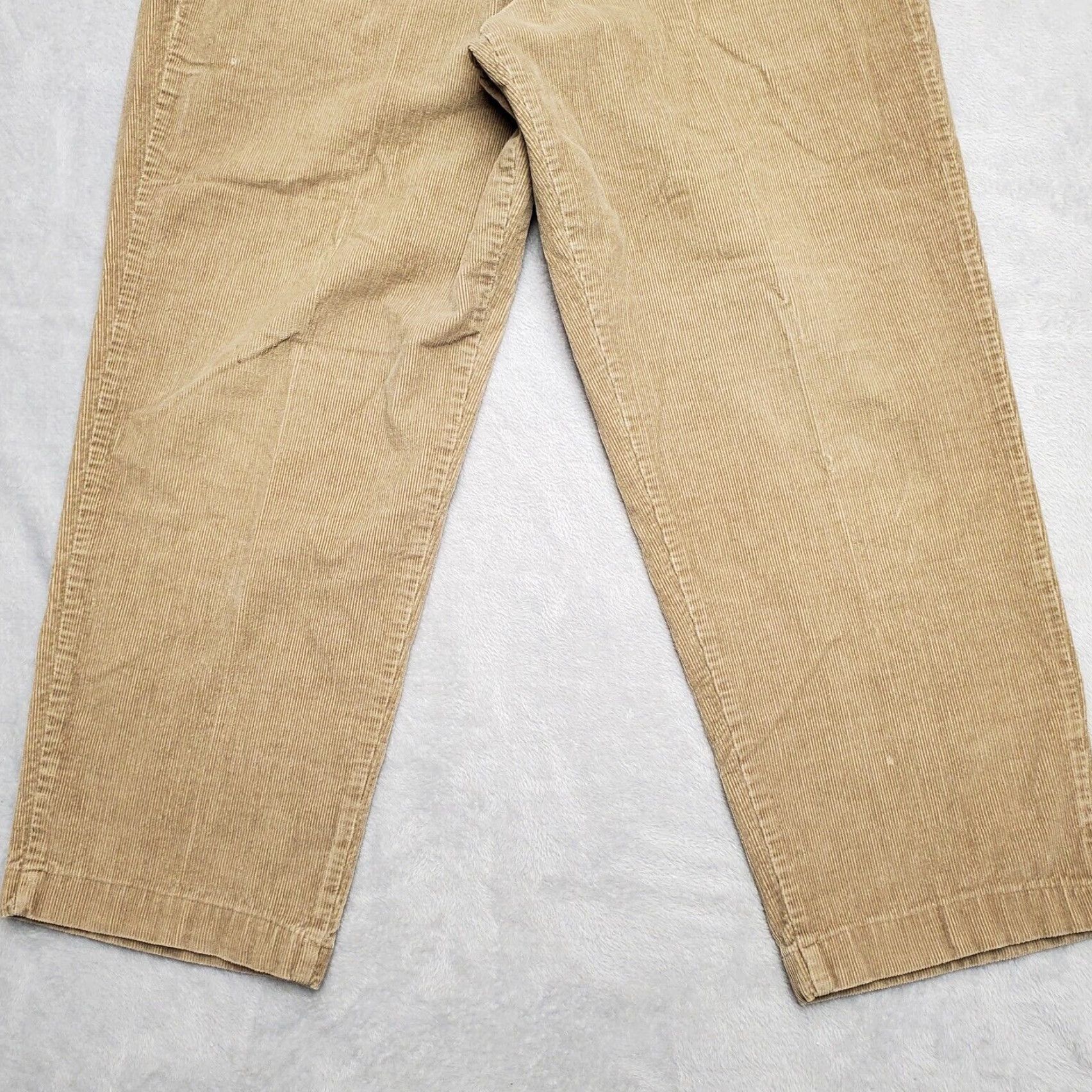 Vintage VINTAGE Roundtree Yorke Pants Mens 36 Regular Brown Corduroy Loose Fit Chino Zip Front Pockets Straight Front Men Size US 36 / EU 52 - 2 Thumbnail