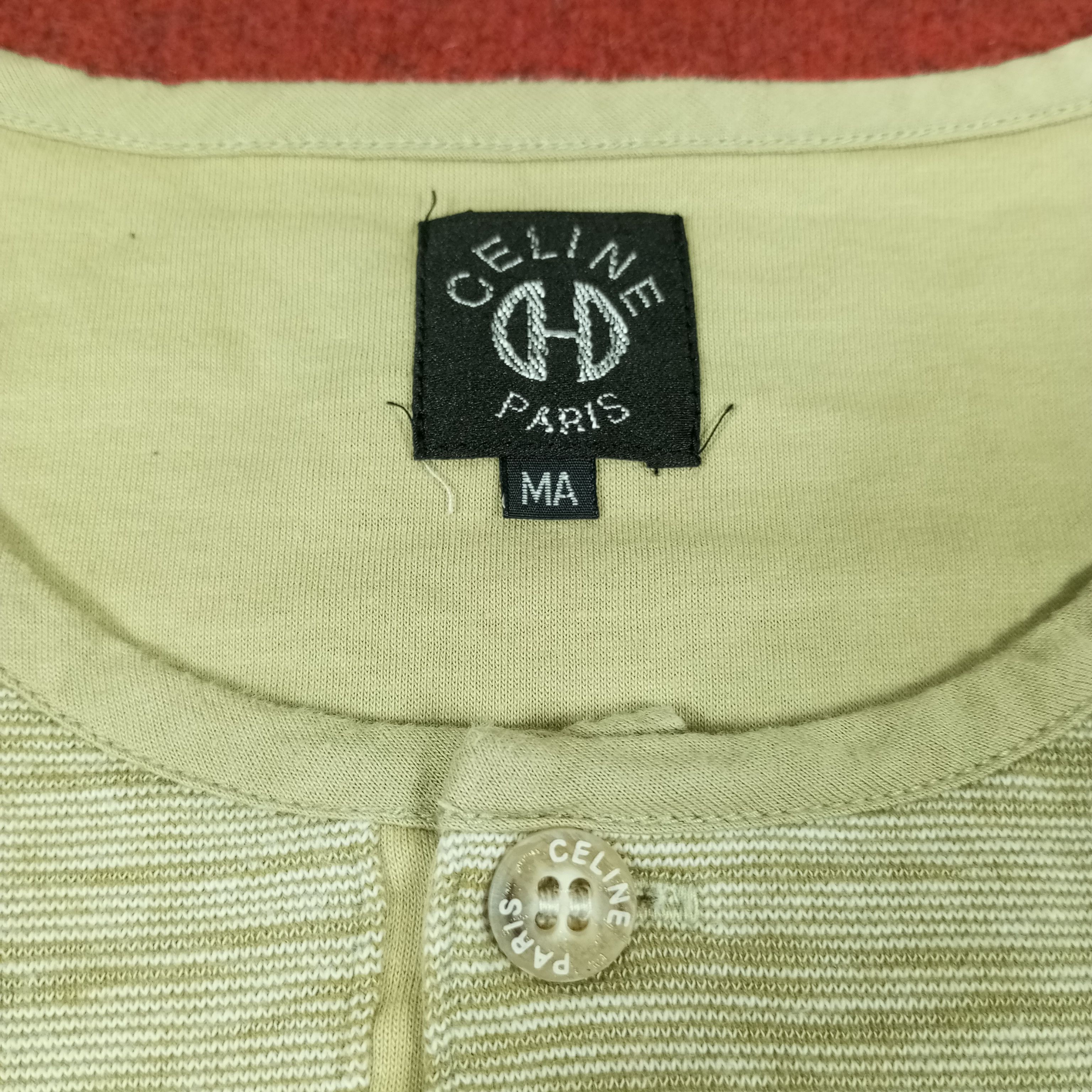 Celine × Vintage Celine Paris Logo Pocket Design Fashion Style Tshirt Size US L / EU 52-54 / 3 - 6 Thumbnail