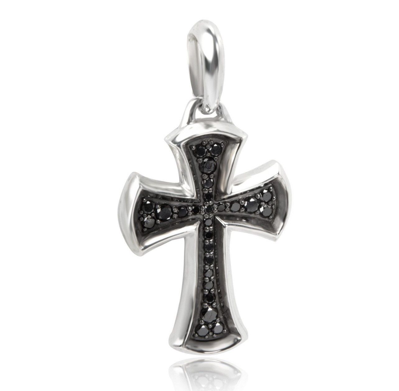 David Yurman Pendant Sterling Silver with Pave Black Diamond