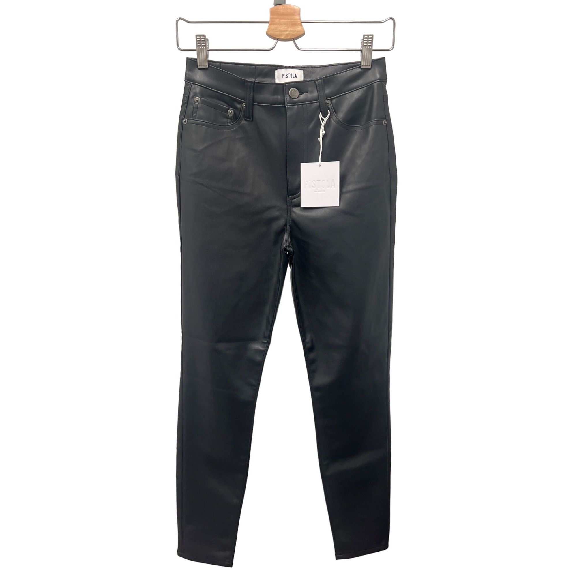 Pistola Pistola Aline Black Faux Leather Skinny Jeans Size 26" / US 2 / IT 38 - 5 Thumbnail
