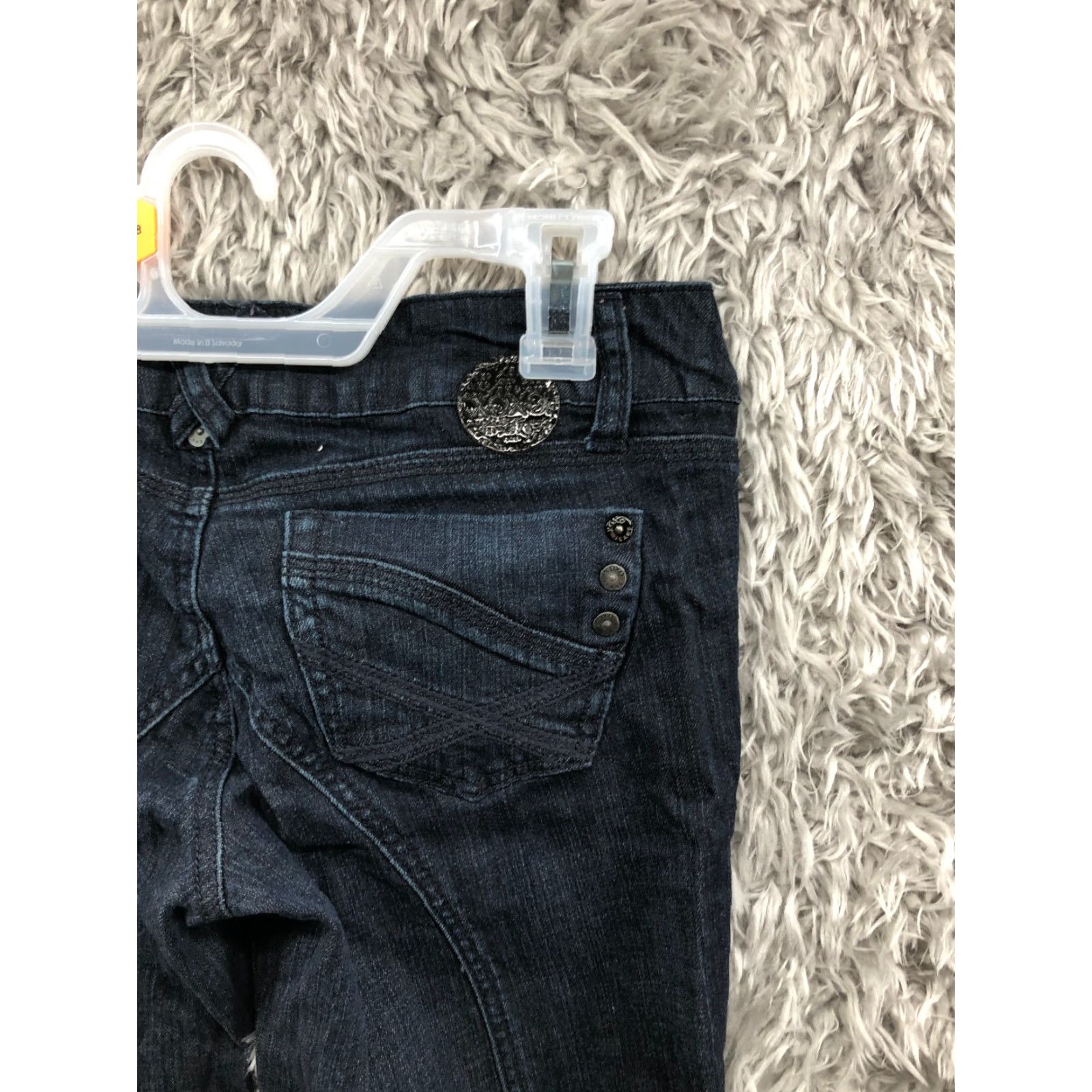 XOXO XOXO Jeans Size 5/6 Juniors Mid Rise Dark Wash Blue Denim Size 27" / US 4 / IT 40 - 6 Thumbnail