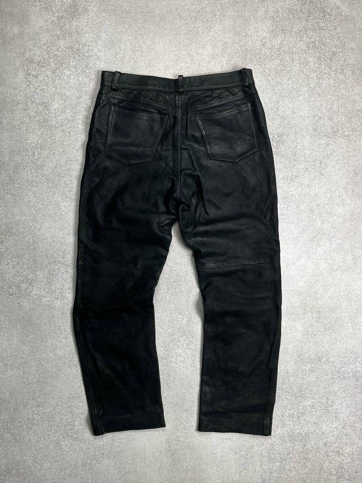 Genuine Leather Vintage Genuine Leather Moto Black Pants Y2K 34 Size US 34 / EU 50 - 2 Thumbnail