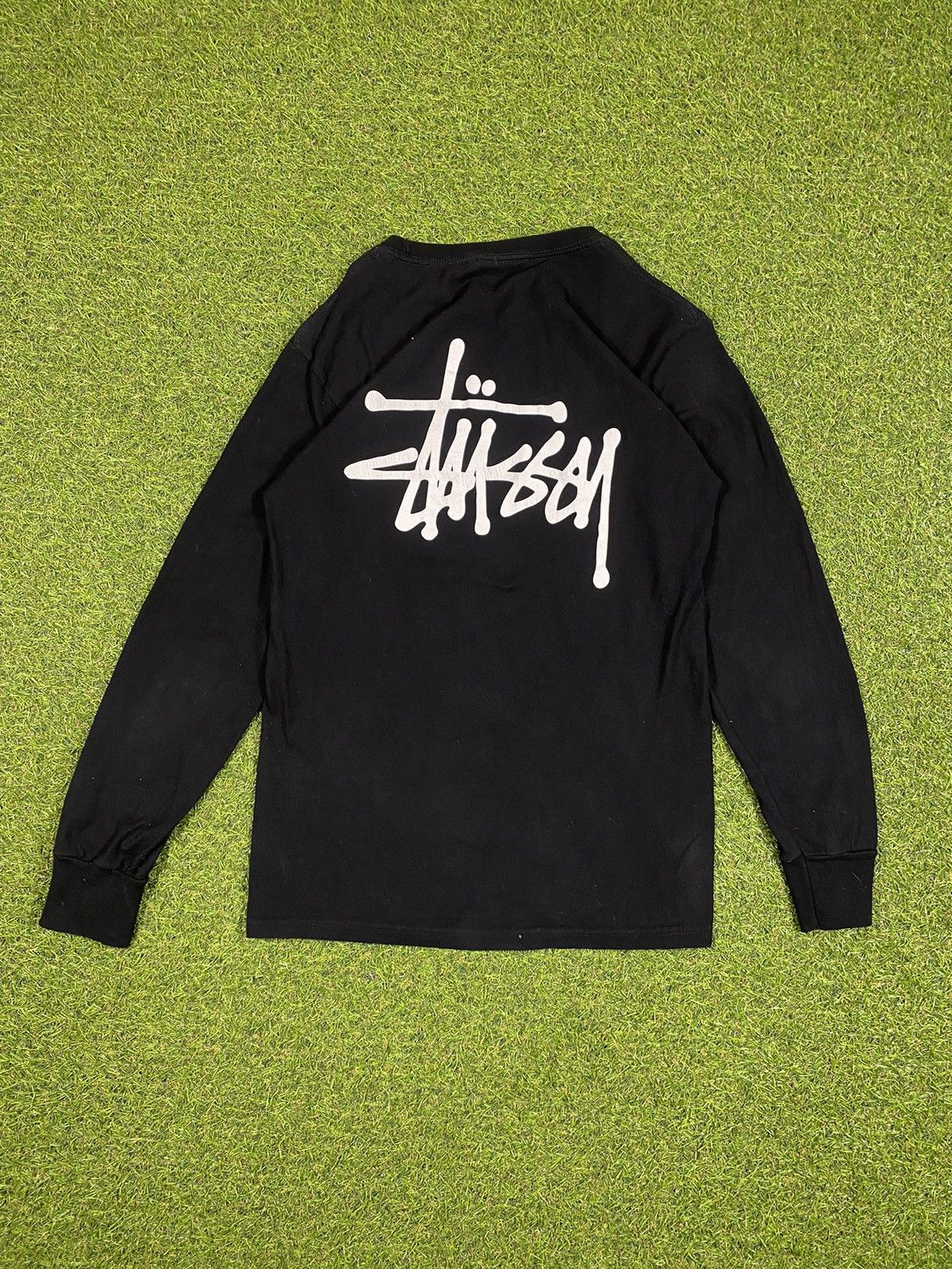 Vintage Stussy long sleeve streetwear big logo size S