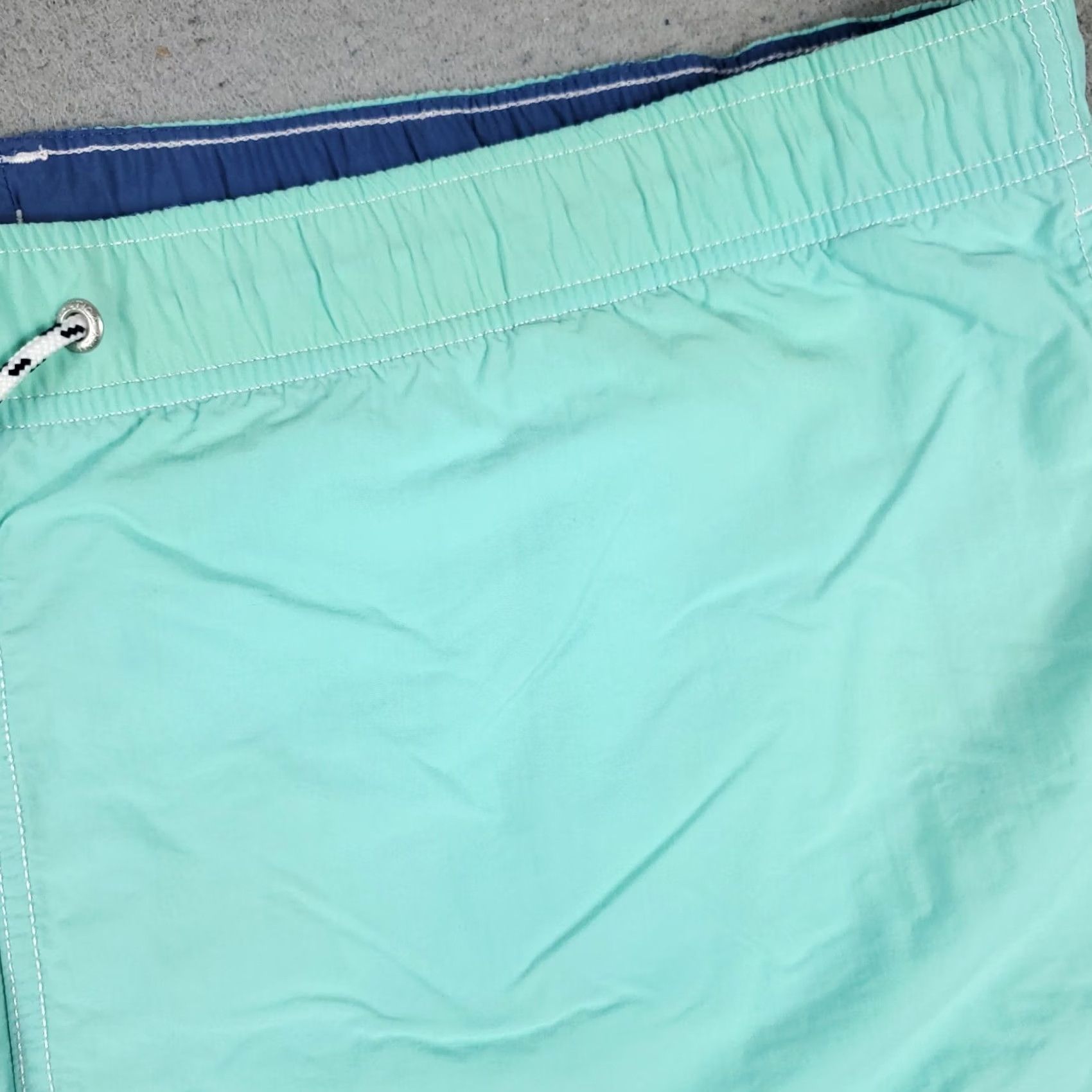 Nautica VINTAGE Nautica Bottom Mens XL Turquoise Beach Surf Trunks Blue Polyester Short Swim Trunks Aloha Hawaiian 80s 90s Mens Size US 36 / EU 52 - 5 Thumbnail