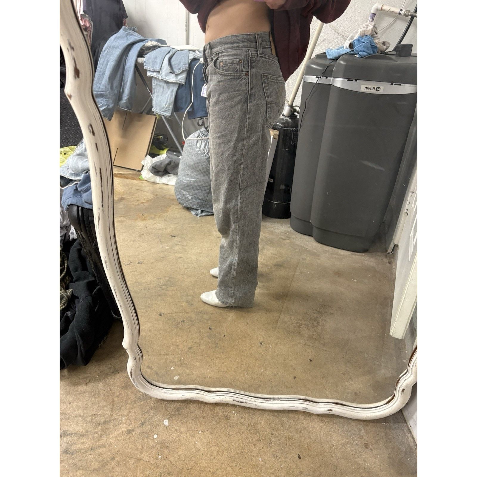 Levi's VTG Levi’s 518 Gray Dark Wash 90s Straight Jeans UK Made Size US 30 / EU 46 - 18 Thumbnail
