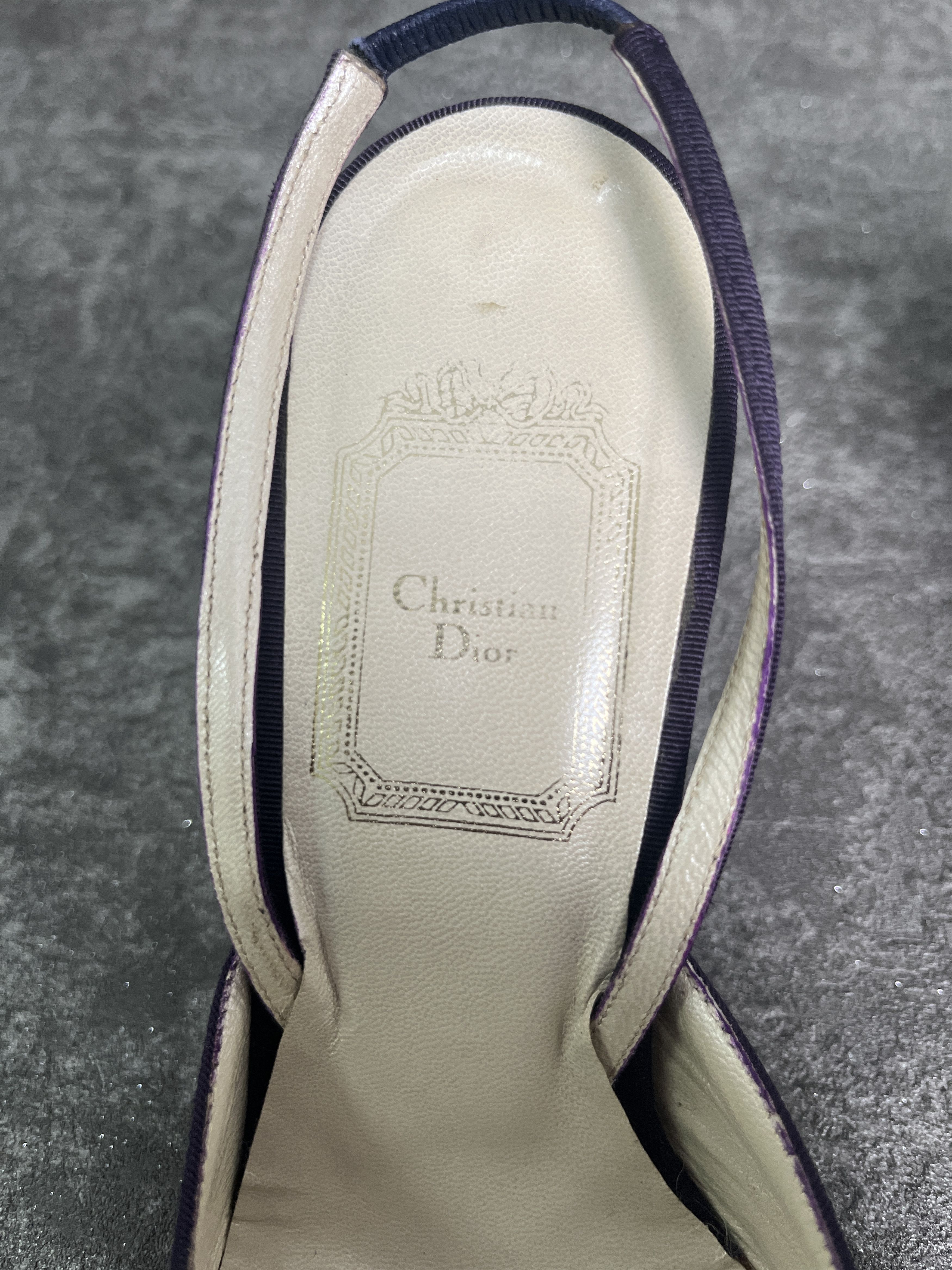 Christian Dior Monsieur Christian Dior Purple 75mm Sling Back Shoes Size US 6 / IT 36 - 9 Thumbnail