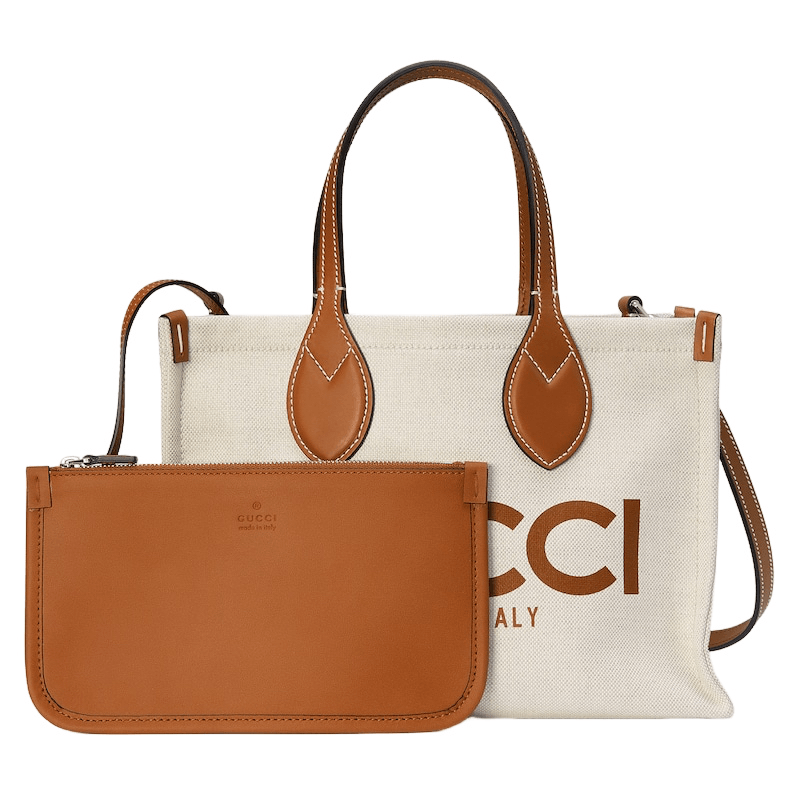 Gucci GUCCI Beige Cotton Linen Medium Tote New & Authentic Size ONE SIZE - 3 Thumbnail