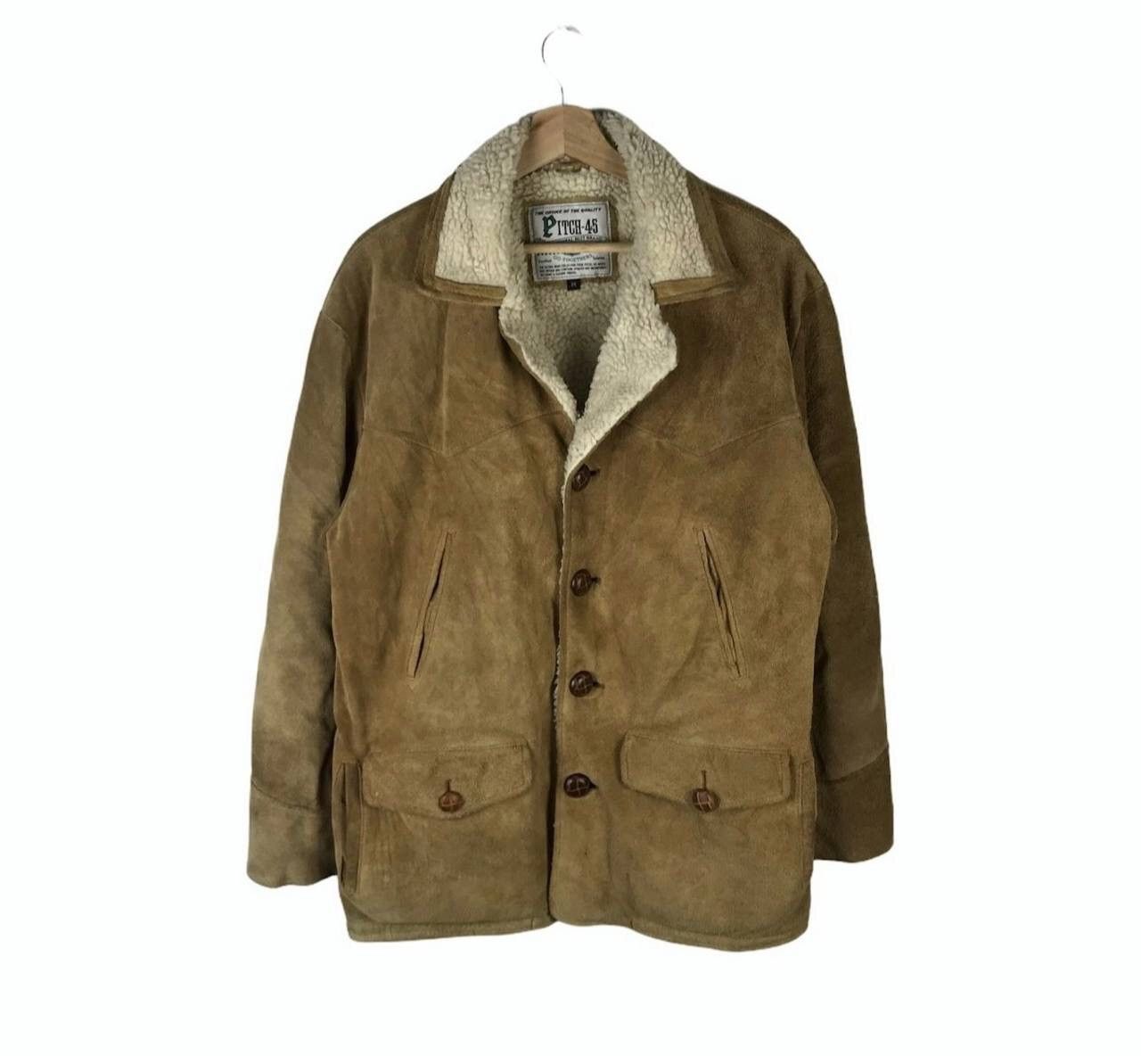 Japanese Brand VINTAGE PITCH-45S SHEARLING SHEEPSKIN LEATHER JACKET Size US L / EU 52-54 / 3 - 1 Thumbnail