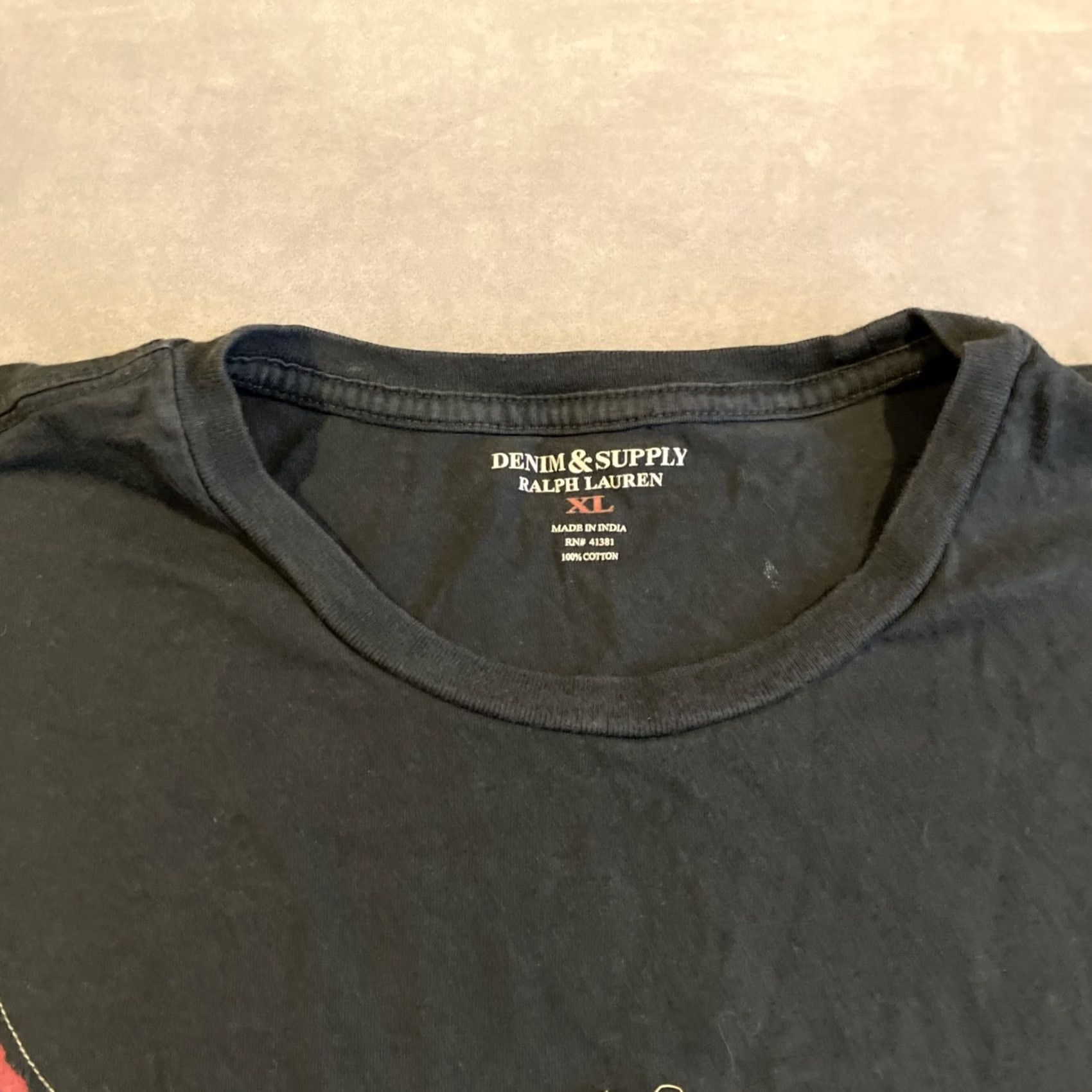 Vintage VINTAGE Steer Skull American Flag T Shirt Denim & Supply Ralph Lauren XL Blue Mens XXL? Size US XL / EU 56 / 4 - 3 Thumbnail