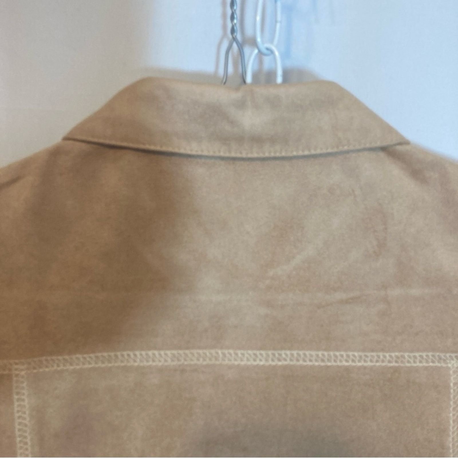 Vintage Vintage Ultra Suede Leather Tan Button Up Blouse Top Size M / US 6-8 / IT 42-44 - 10 Thumbnail