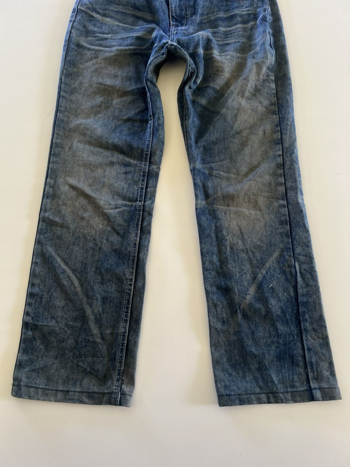 Japanese Brand Vintage Invisible Distress Denim Jeans Size 32" Size US 32 / EU 48 - 3 Thumbnail