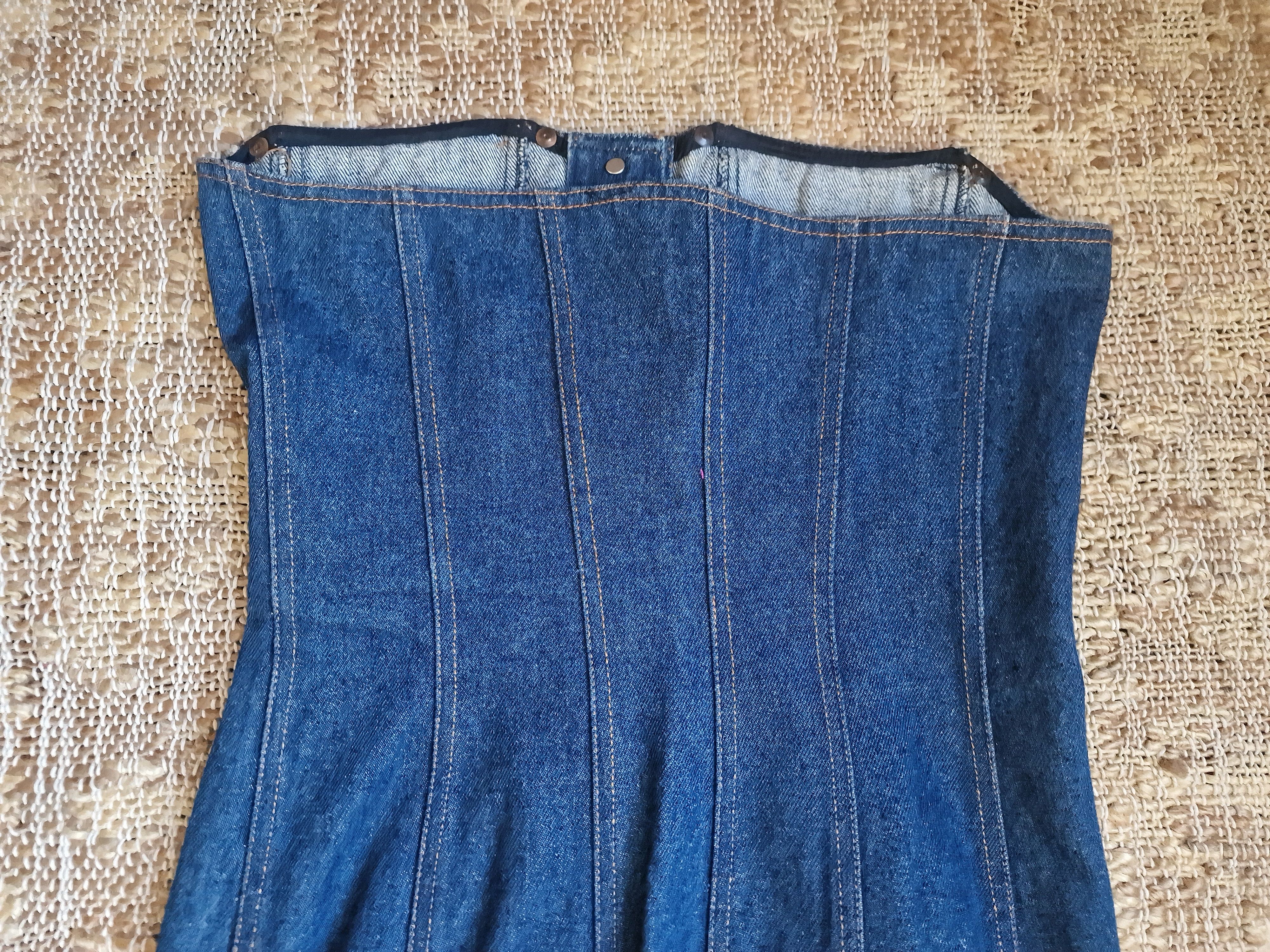 Jean Paul Gaultier 1992 DD Denim Bustier Large Medium Dress