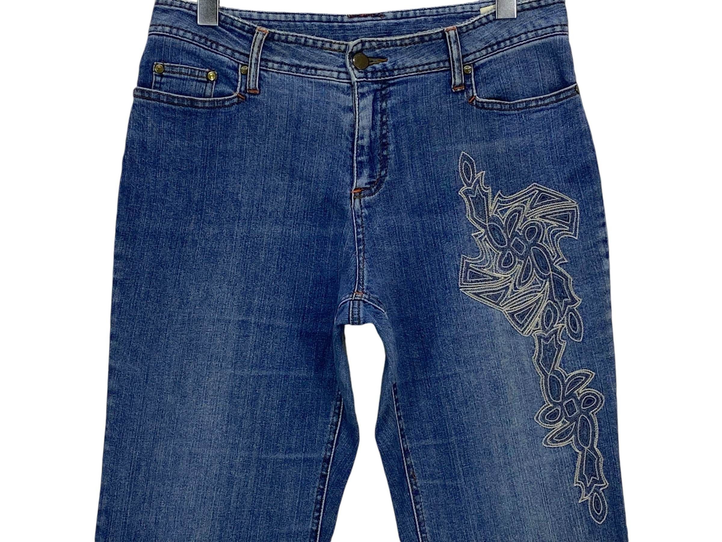 Japanese Brand Flare Jeans Pants Embroided Jeans Size US 32 / EU 48 - 3 Thumbnail