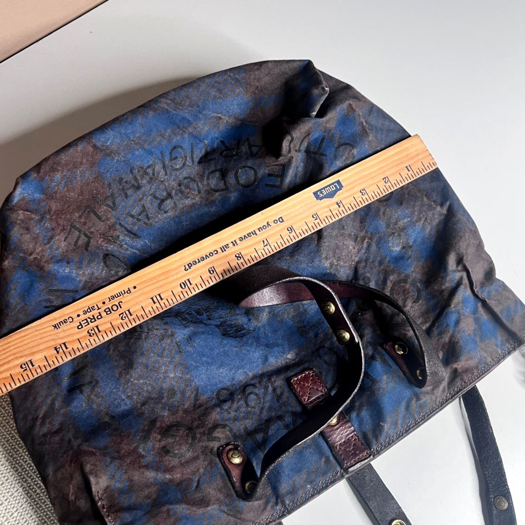 Campomaggi VINTAGE Campomaggi Tote Bag Crossbody Blue Brown Canvas Leather Teodorano Italian Large Womens Size ONE SIZE - 4 Thumbnail