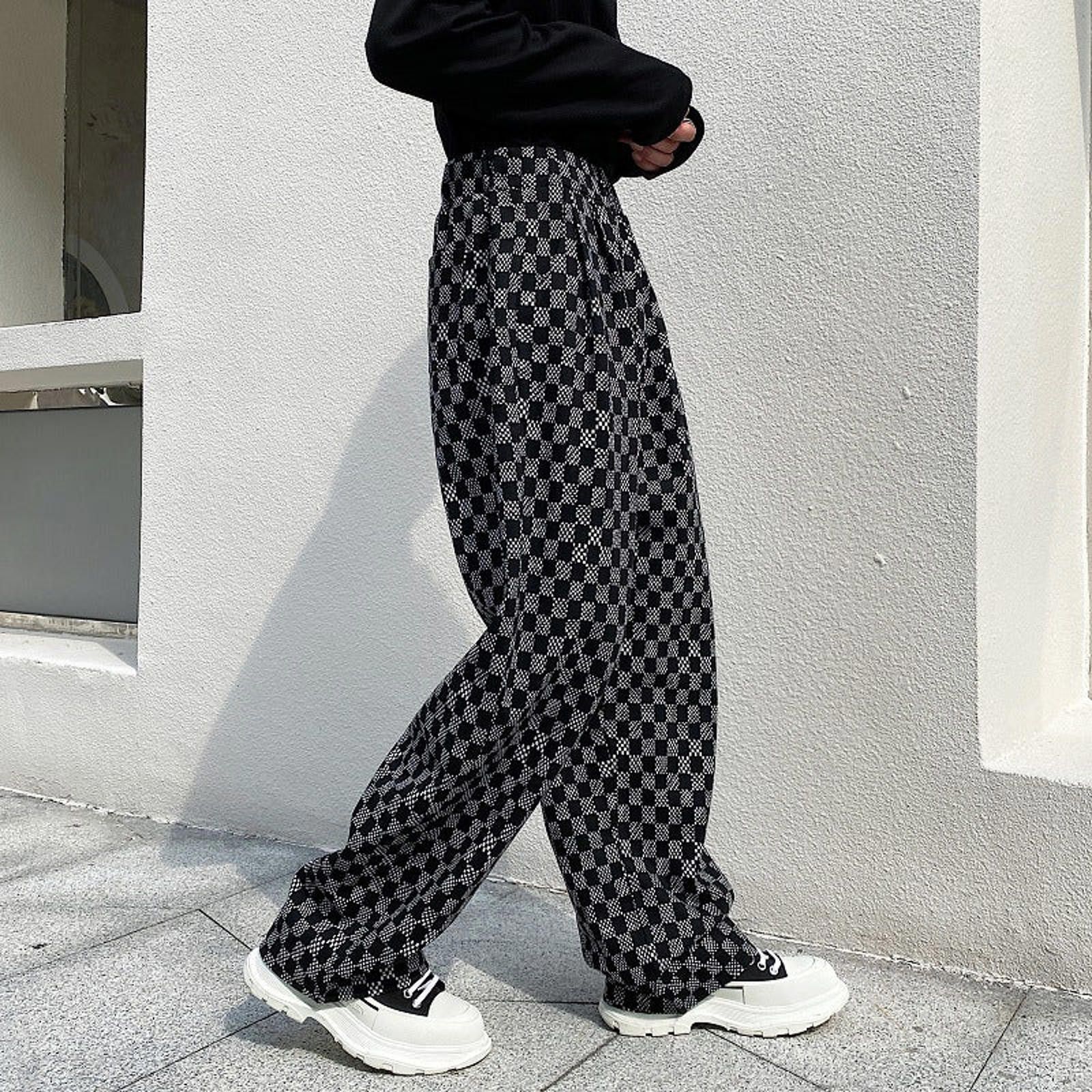 Vintage Black and Gray Checkered Baggy Jeans, Wide Leg Size US 32 / EU 48 - 3 Thumbnail