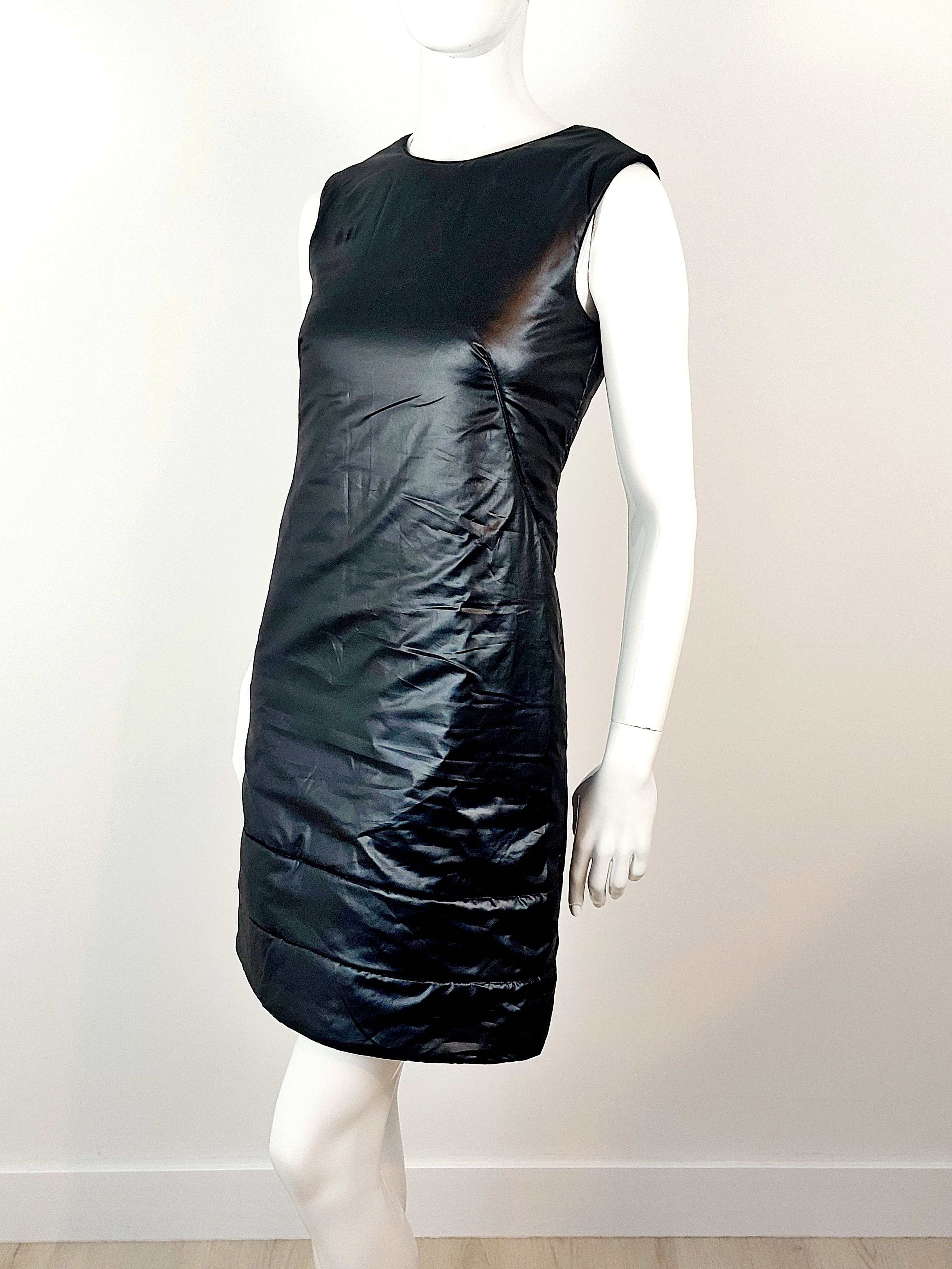 Paco Rabanne Paco Rabanne Padded Black Sheath Futuristic Dress Size XS / US 0-2 / IT 36-38 - 4 Thumbnail