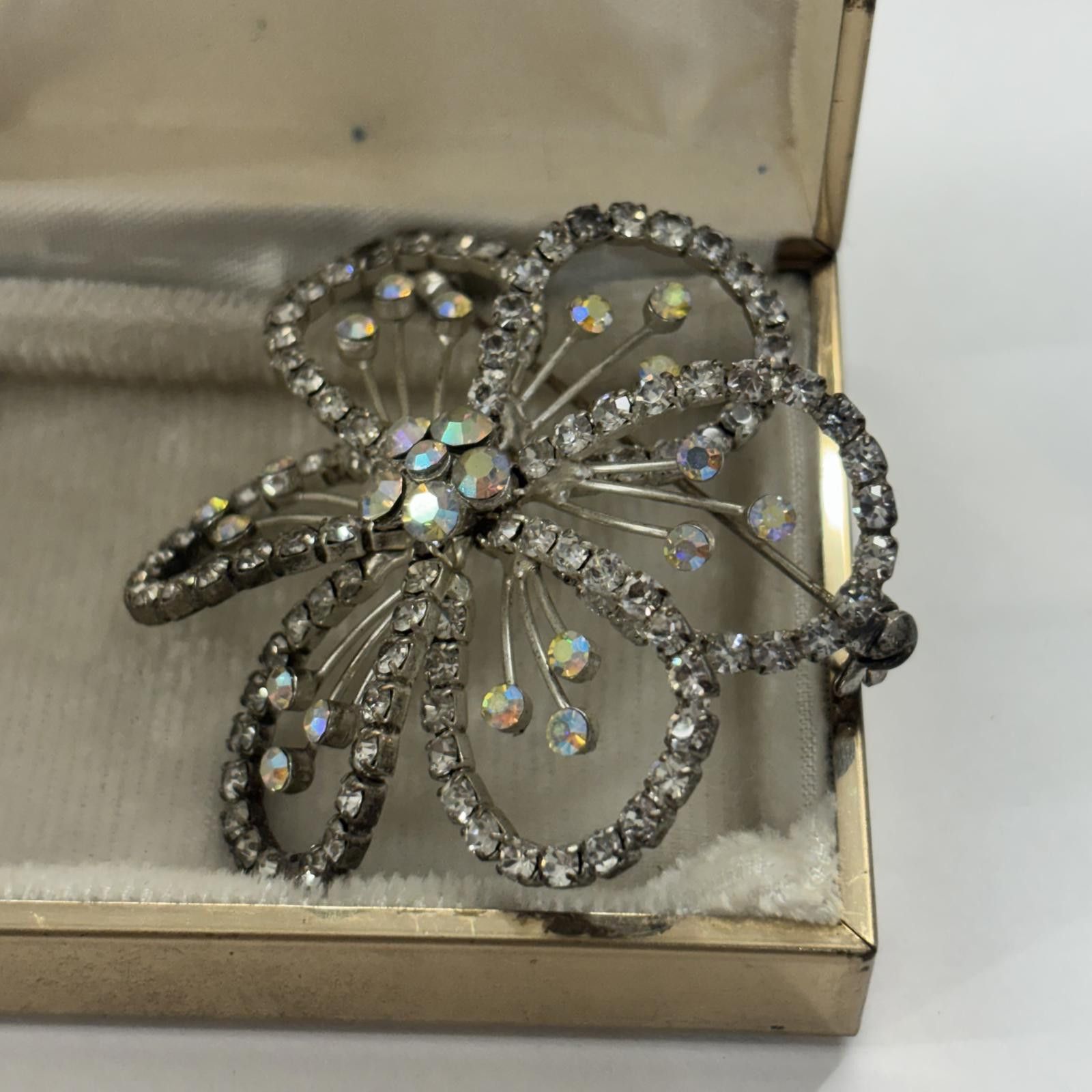 Other Vtg 60s Aurora Borealis rhinestone flower brooch Size ONE SIZE - 2 Thumbnail
