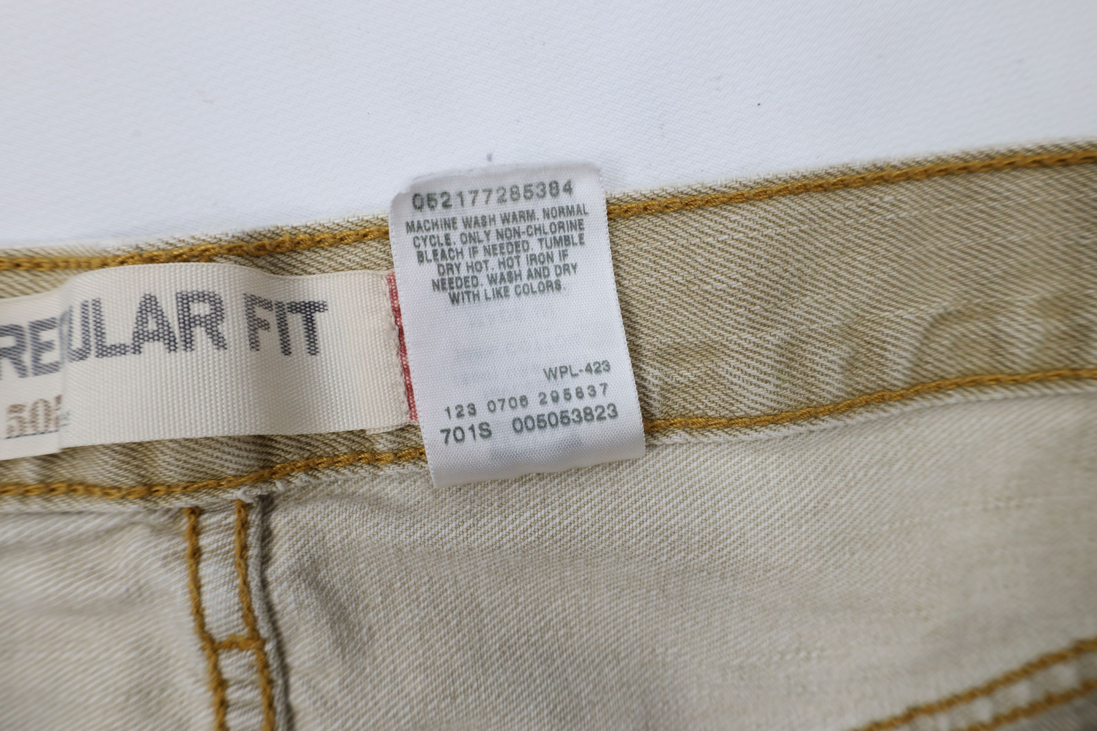 Levi's × Vintage Vintage Y2K Levis 505 Regular Fit Denim Jeans Beige Tan Size US 34 / EU 50 - 10 Thumbnail