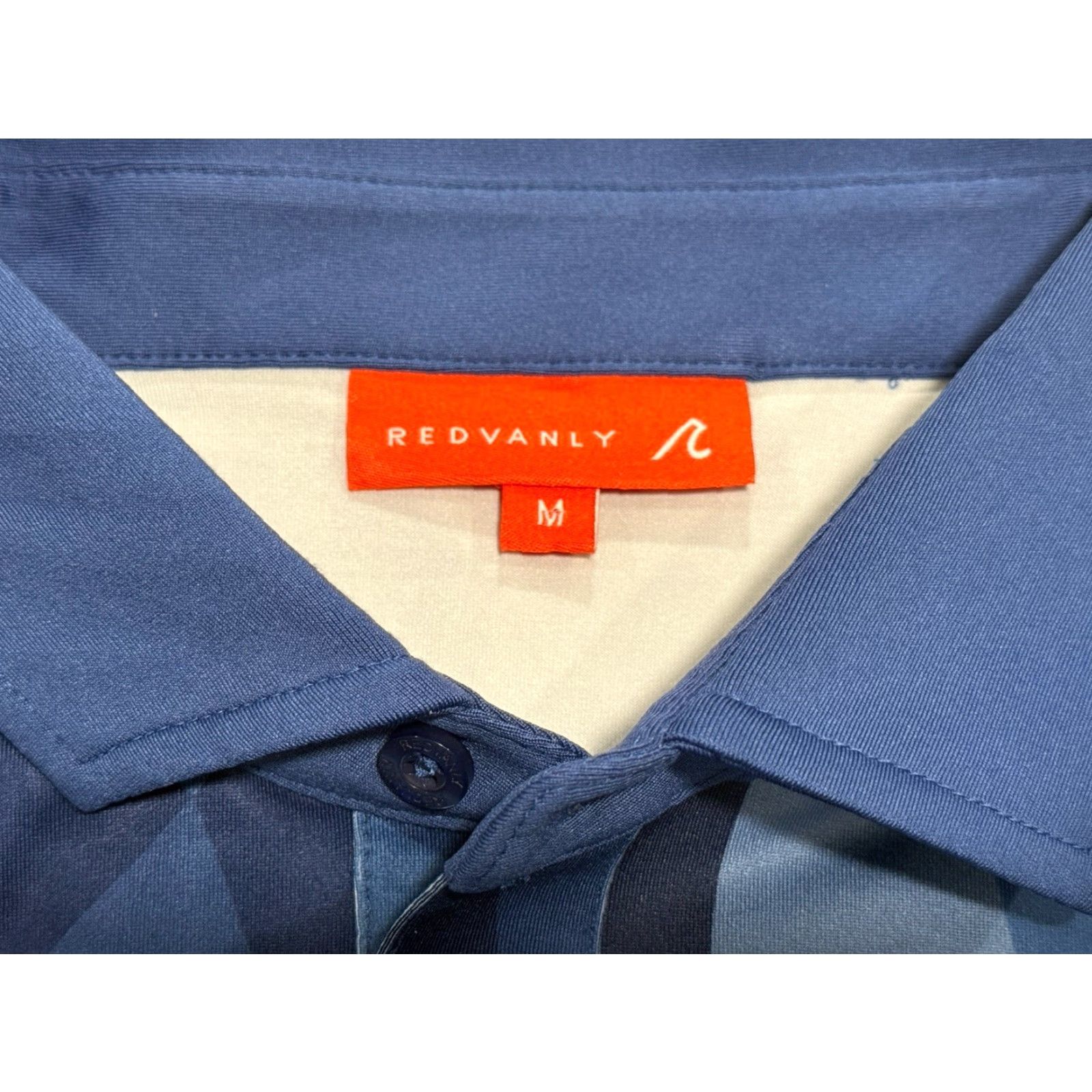 Vintage Redvanly Baron Polo Men's M Blue Geometric Lightweight Polyester Spandex Golf Shirt Casual Activewear Modern Outdoor Mens Size US M / EU 48-50 / 2 - 4 Thumbnail
