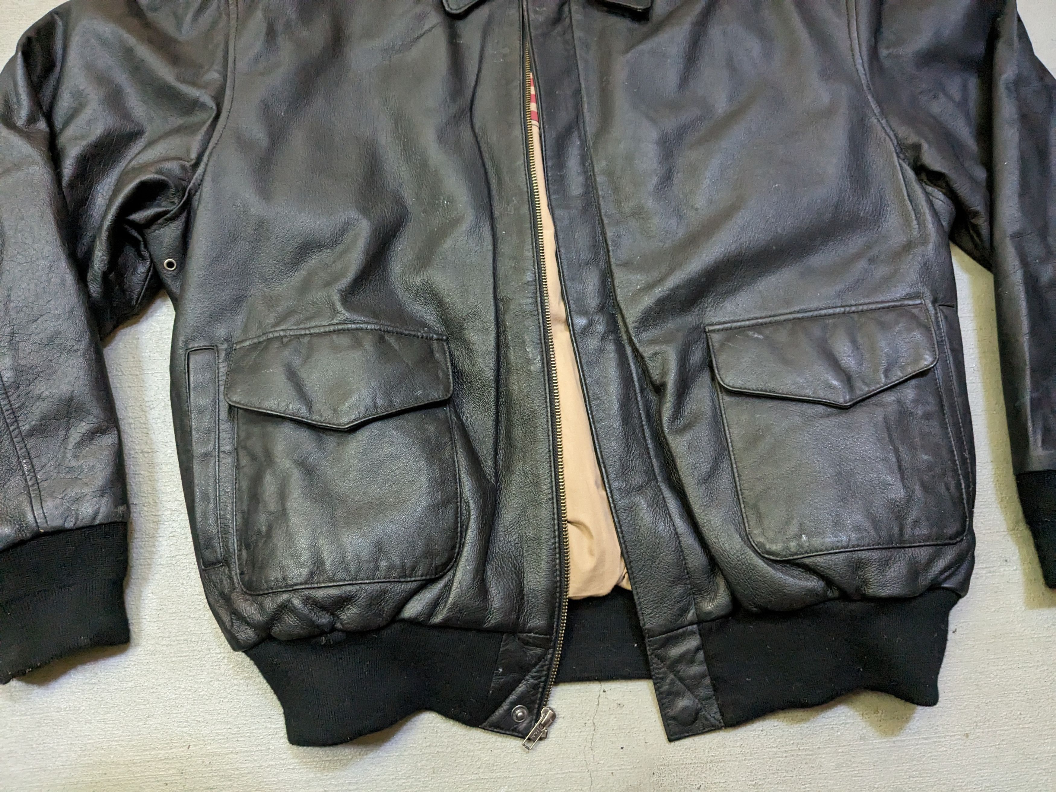 Genuine Leather Air Force Leather Jacket Black Size XL Tall Bomber XLT Size US XL / EU 56 / 4 - 2 Thumbnail