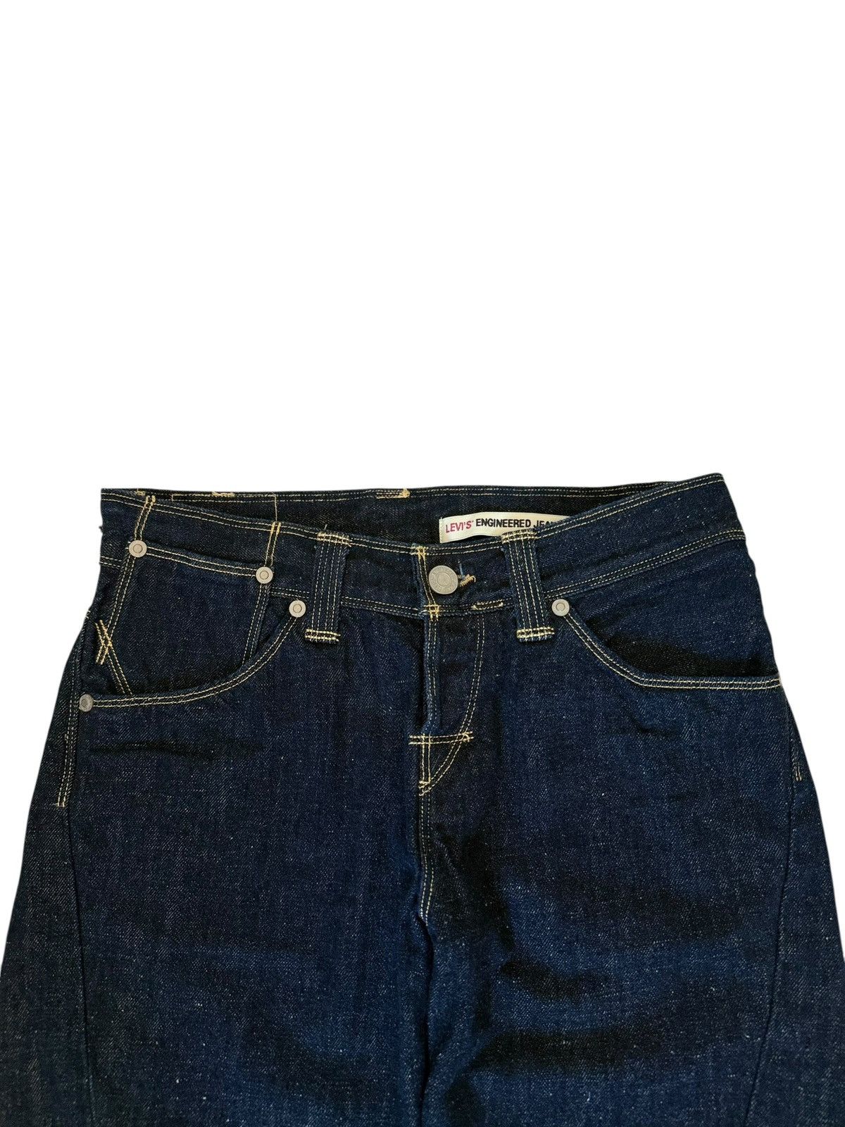 Levi's 1999 Levi’s Engineered Navy Baggy Flared Twisted Denim Jeans Size 28" / US 6 / IT 42 - 8 Thumbnail