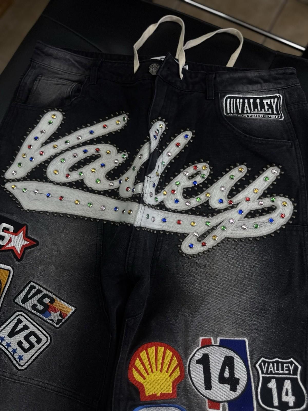 Vale Valley Baggy Patchwork Denim Black Jeans Size 32 (NEW) Size US 32 / EU 48 - 3 Thumbnail