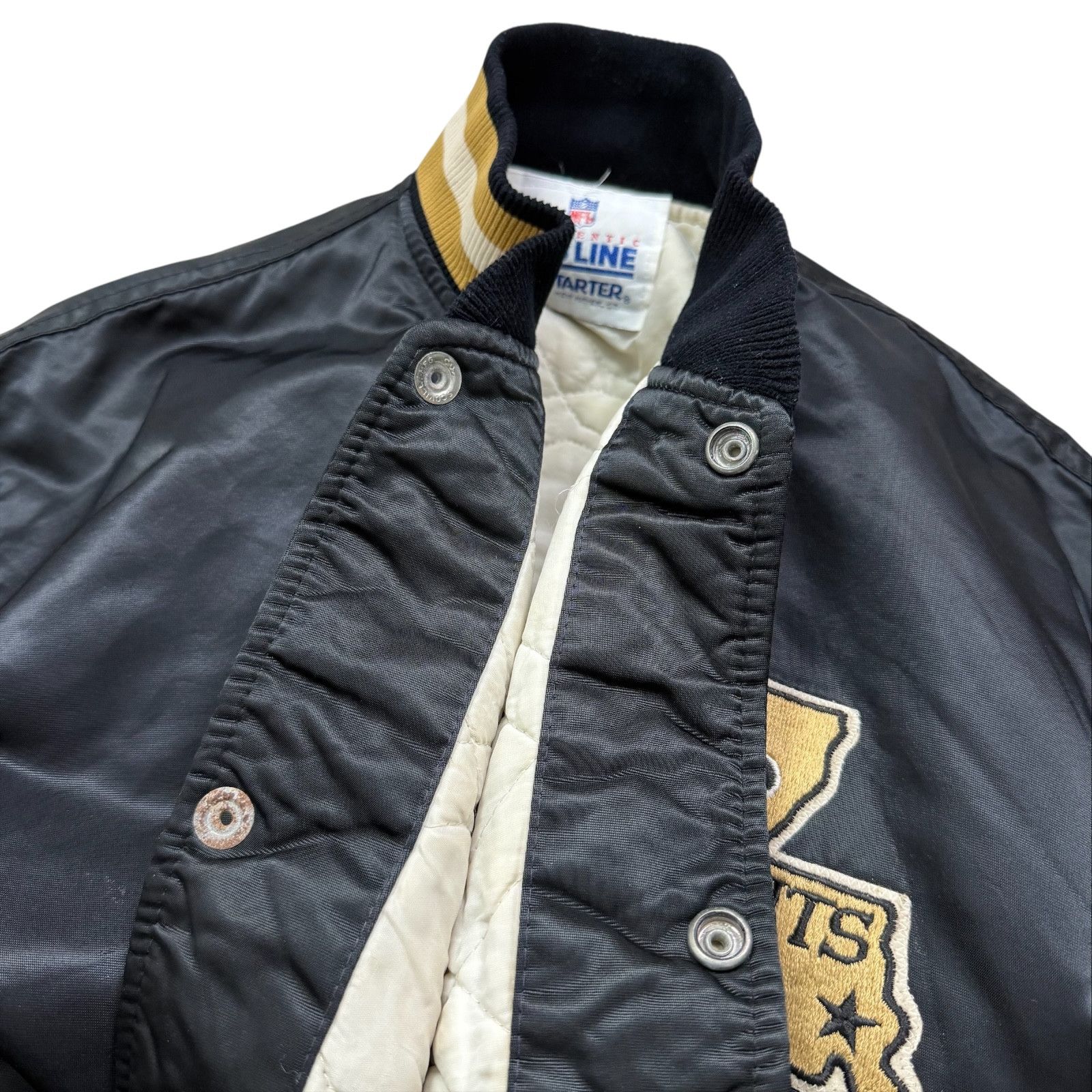 NFL VTG 90s NEW ORLEANS SAINTS SATIN JACKET BOMBER MADE IN USA Size US L / EU 52-54 / 3 - 3 Thumbnail