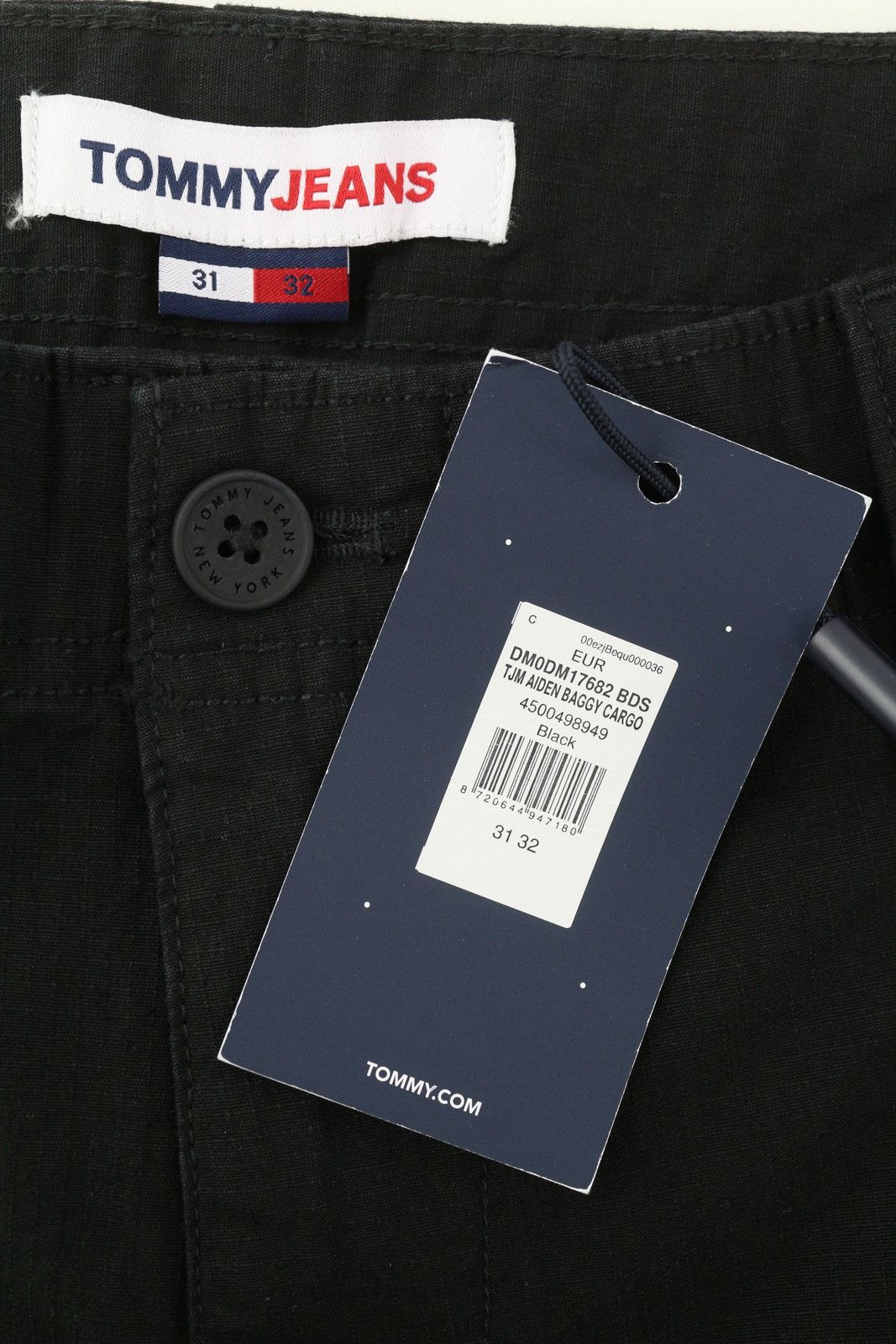 Tommy Hilfiger AIDEN BAGGY CARGO W31/L32 Black Regular Fit Trousers 85134 Size US 31 - 6 Thumbnail