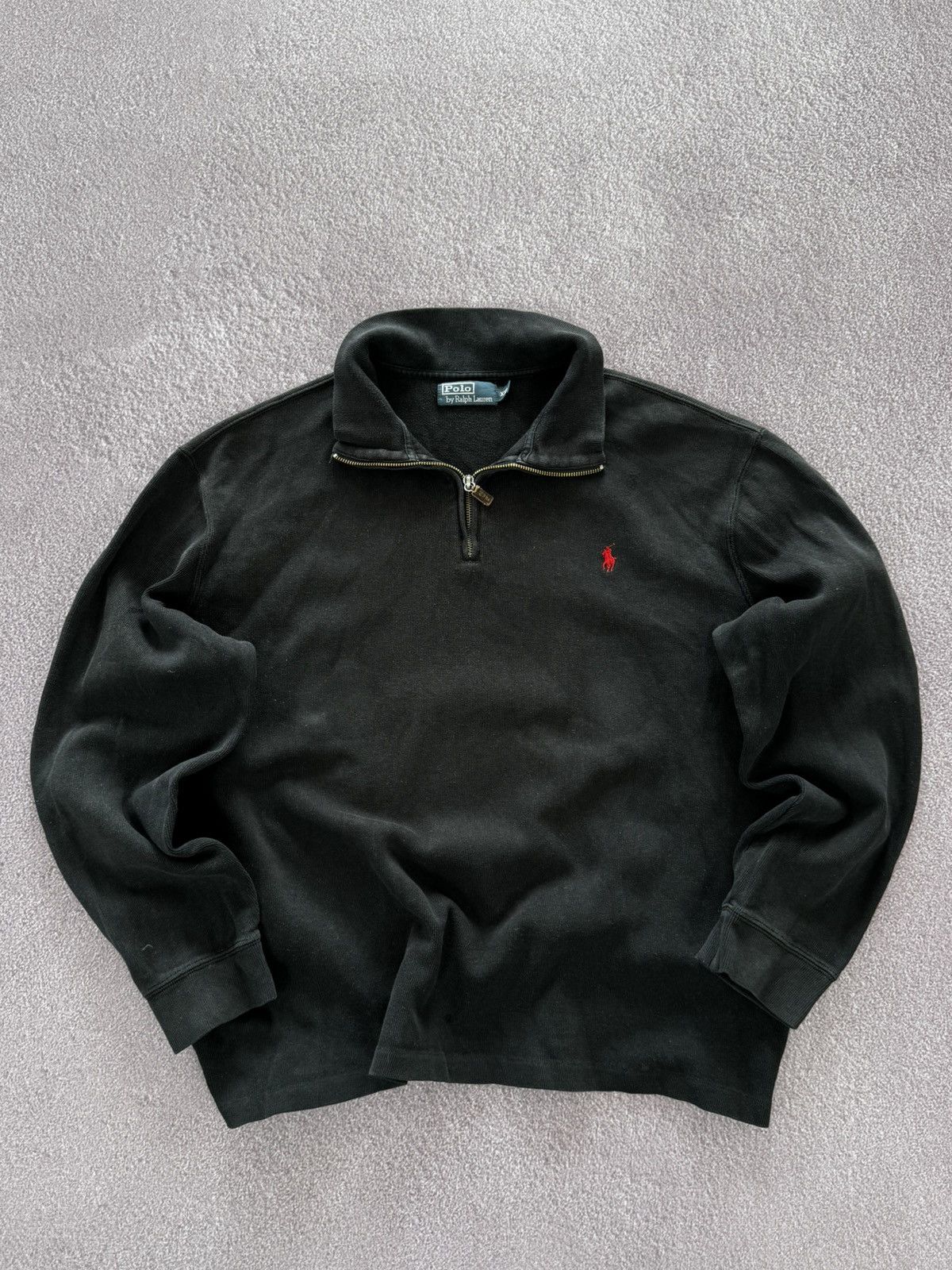 Polo Ralph Lauren Vintage Polo Ralph Lauren Distressed 1/3 Zip Sweater Size US XXL / EU 58 / 5 - 1 Thumbnail