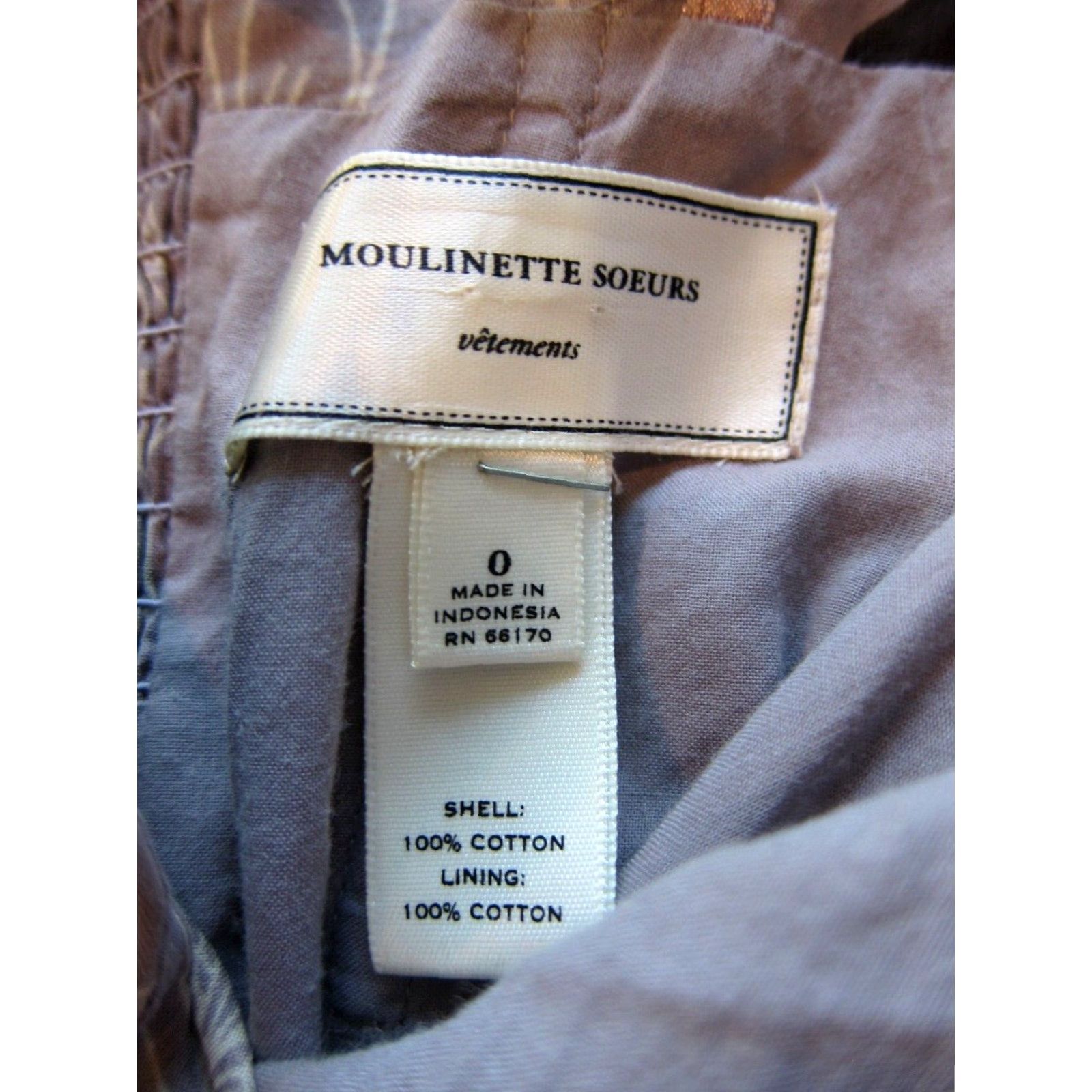 Soeur Moulinette Soeurs Cotton Purple Brown Floral Strapless Sleeveless Dress 0 Size XS / US 0-2 / IT 36-38 - 3 Thumbnail