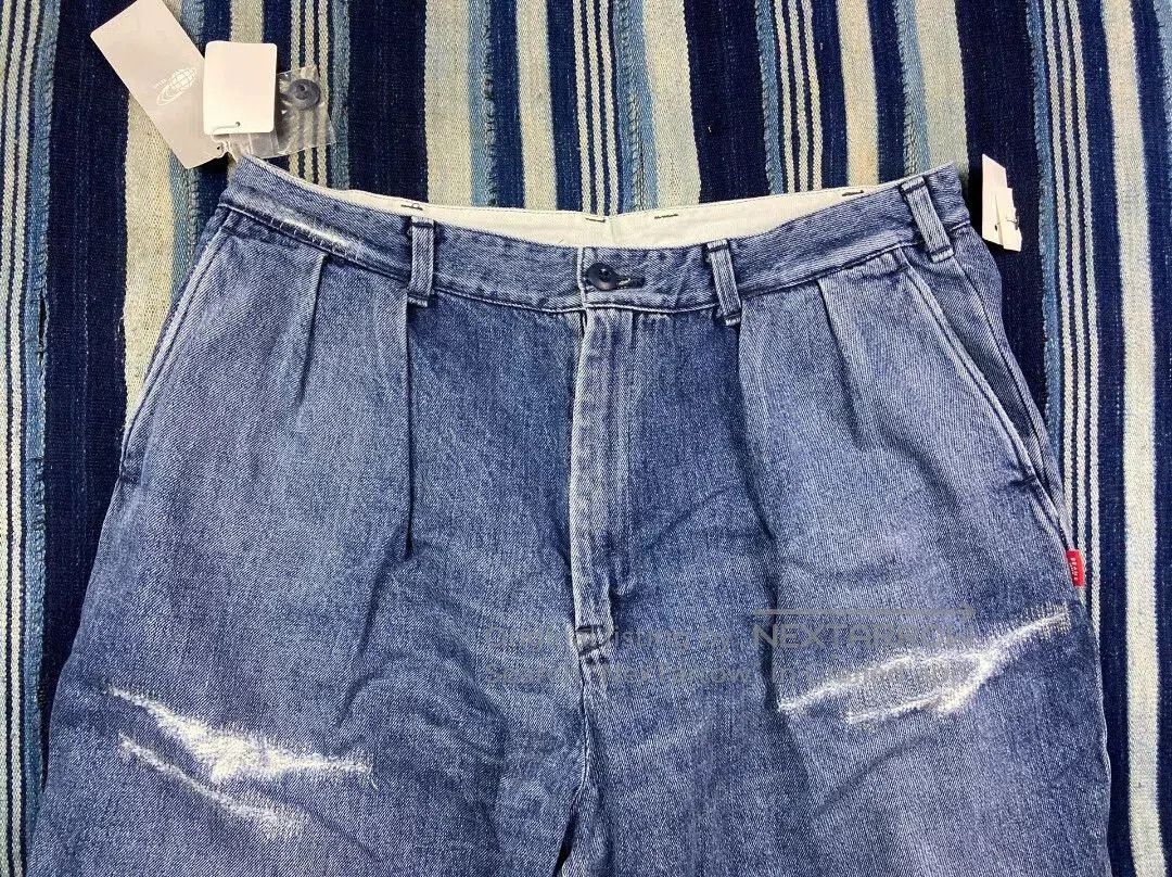 Beams Japan washed blue tapered denim pants for men. Size US 44 / EU 60 - 4 Thumbnail