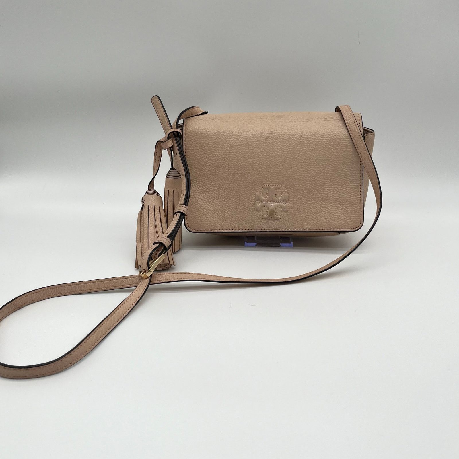 Tory Burch TORY BURCH Leather Thea Crossbody Bag, Beige Light Pink Size ONE SIZE - 1 Thumbnail
