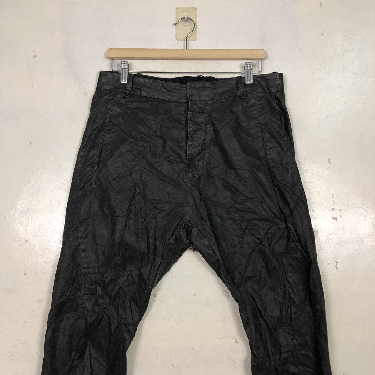 Japanese Brand Masnada Made in Italy Wax Biker Pants Parachute Bondage Size US 32 / EU 48 - 6 Thumbnail