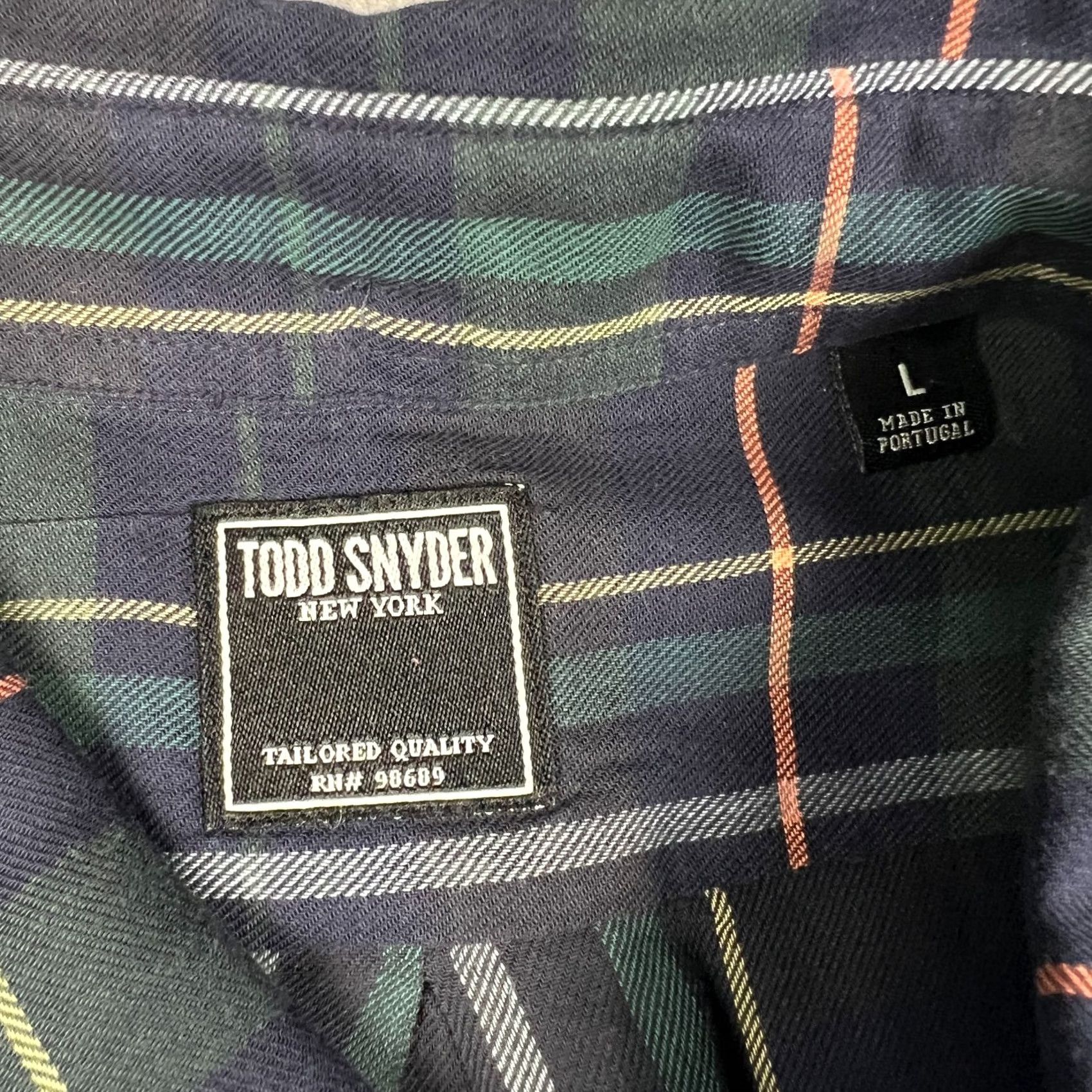 Todd Snyder Todd Snyder Flannel Button-Up Shirt Long Sleeve Mens Blue Plaid Large Regular Cotton Blend Huckberry Size US L / EU 52-54 / 3 - 3 Thumbnail