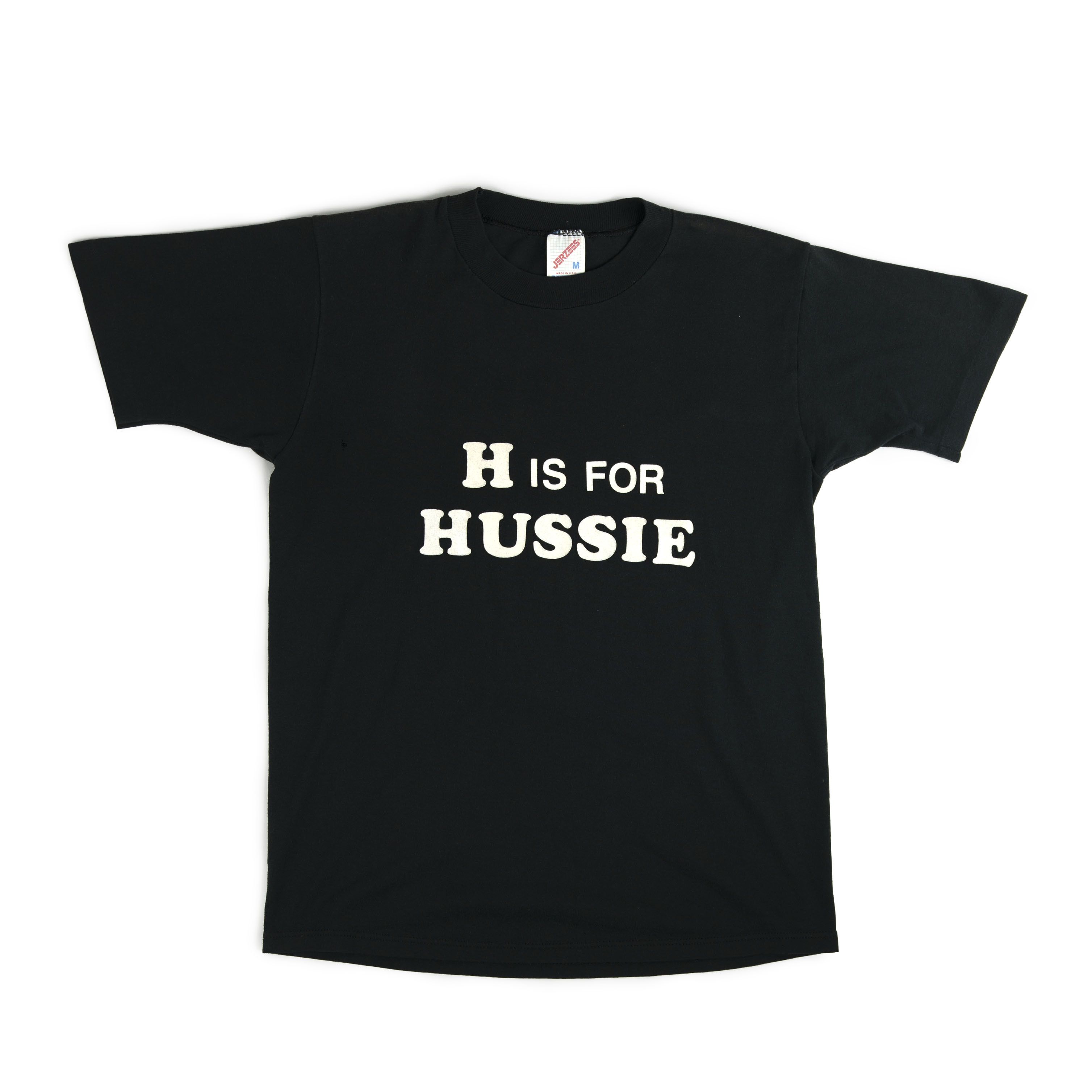 Vintage Vintage 1980's H Is For Hussie Tee Shirt Size US M / EU 48-50 / 2 - 1 Thumbnail