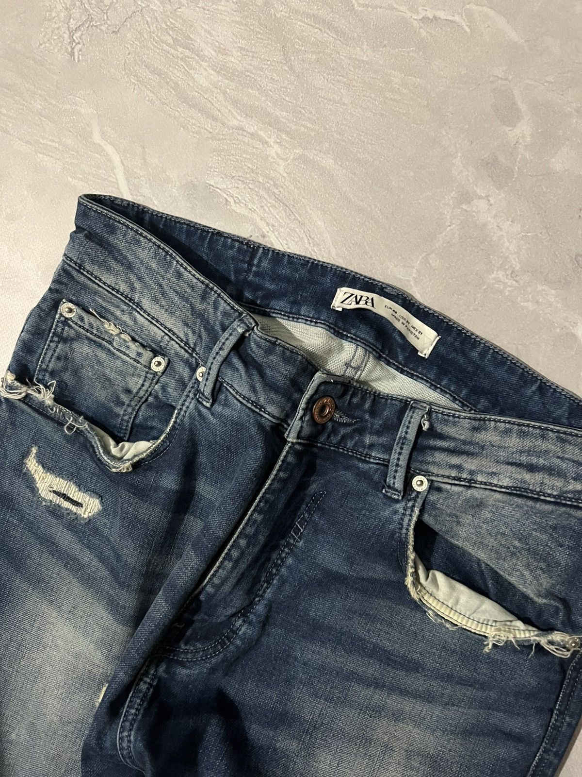 Vintage Glamour Skinny Faded Jean / Tokyo Grunge 90s Size US 31 - 5 Thumbnail