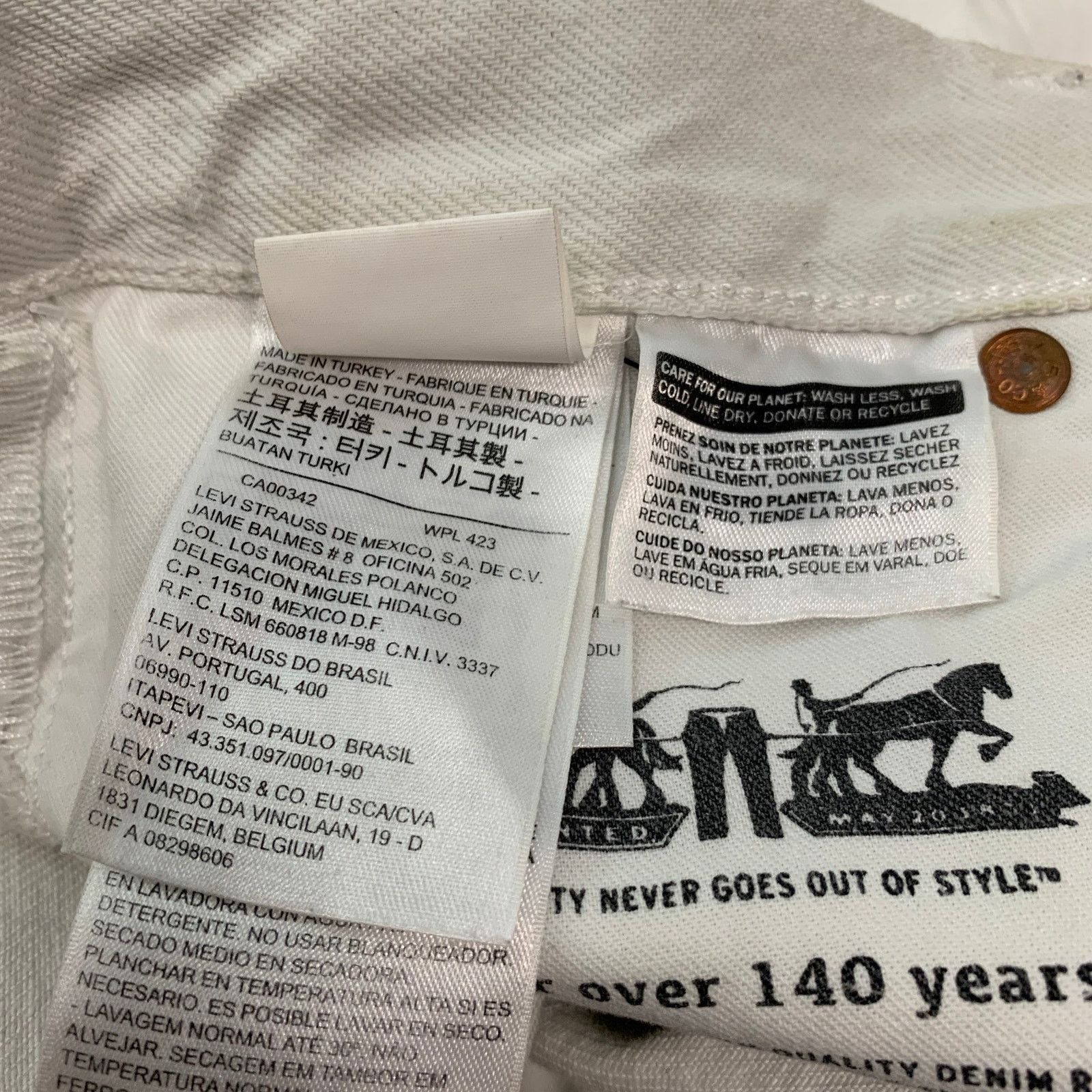 Vetements VETEMENTS Size 32 White Light Blue Cotton Button Fly Jeans Size US 32 / EU 48 - 9 Thumbnail