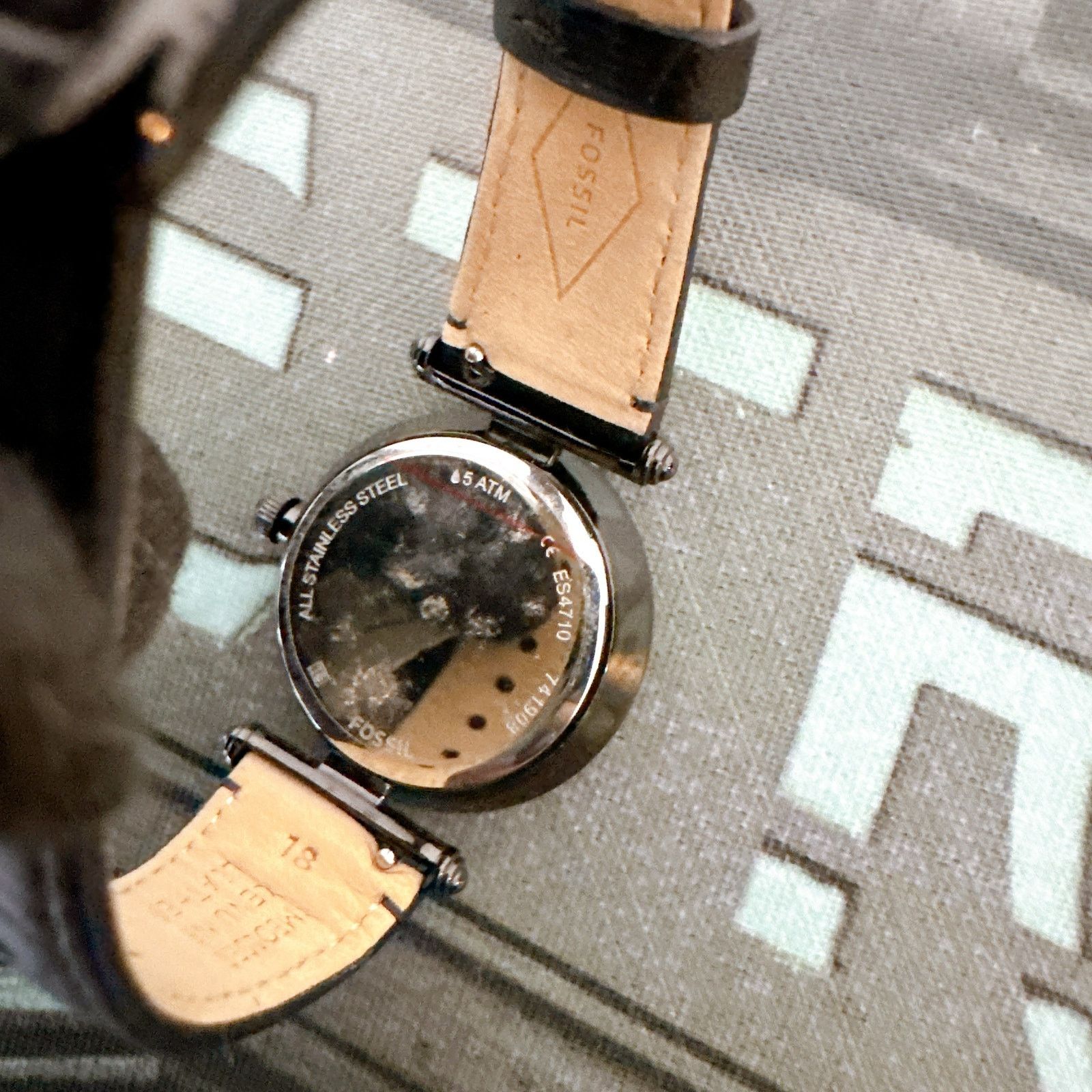 Fossil Fossil ES4710 Lyric Three-Hand Black Leather Watch Size ONE SIZE - 5 Thumbnail