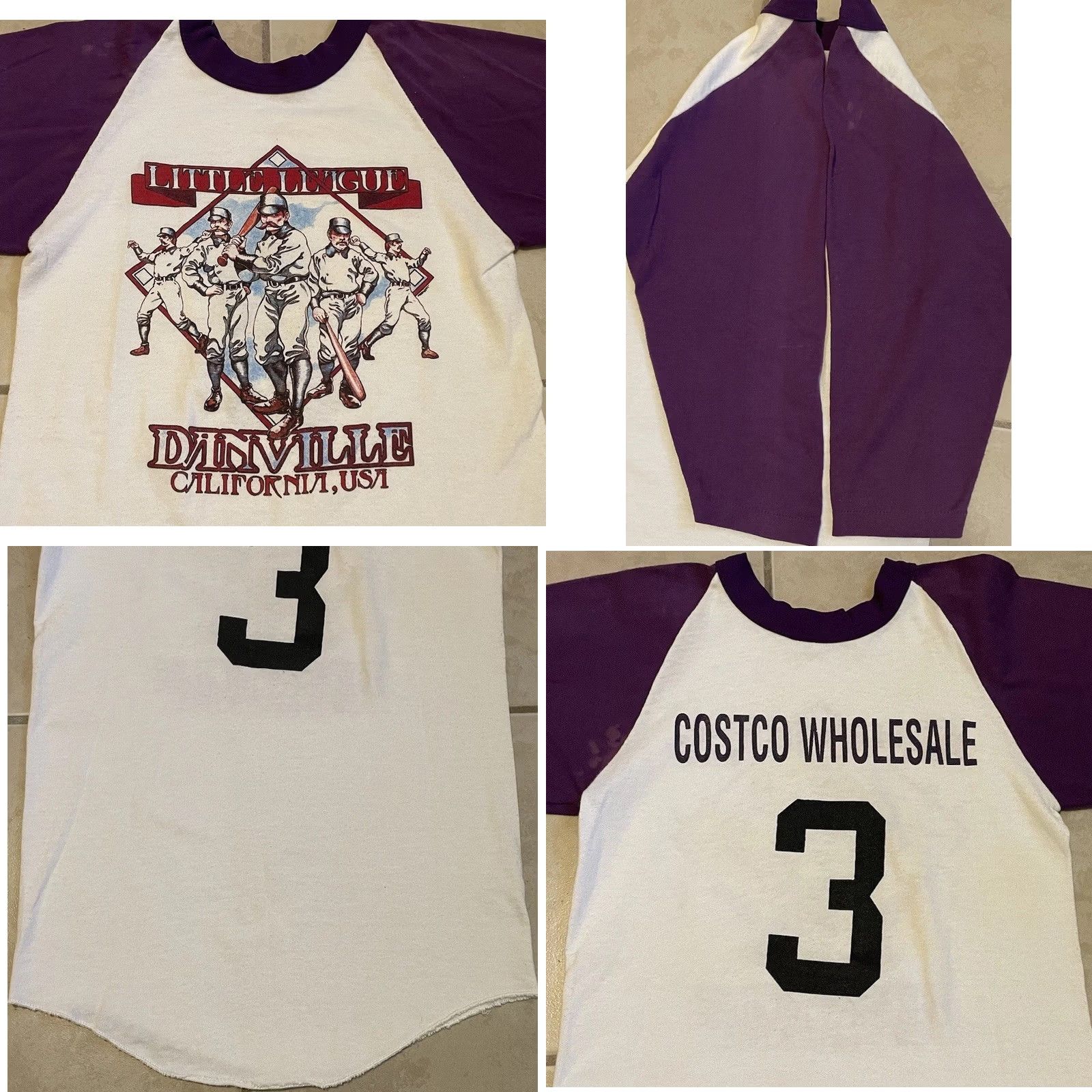 Vintage VINTAGE Danville Little League Shirt XS Purple 3/4 Sleeve Baseball College USA MLB 80s 90s Track Shit? Size US XS / EU 42 / 0 - 8 Thumbnail