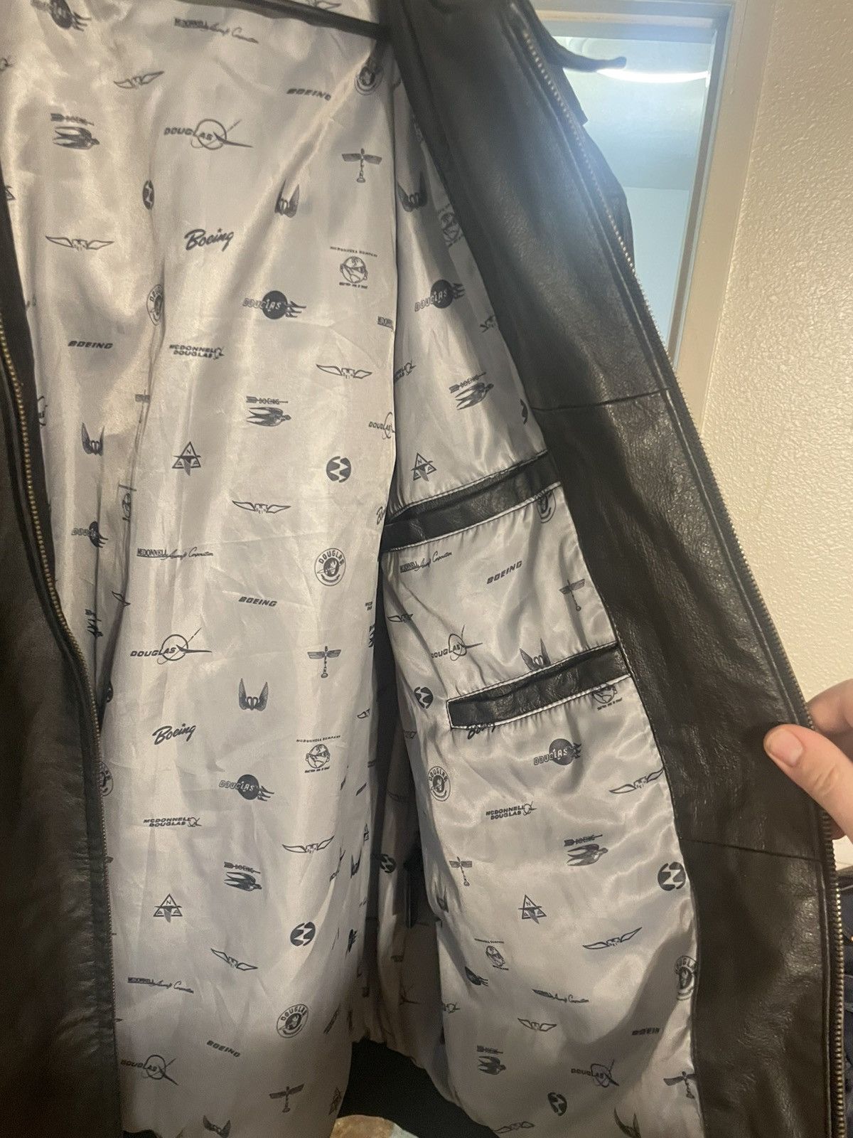 Carhartt Rare Black Boeing Vintage Leather Jacket Classic Bomber Size US XXL / EU 58 / 5 - 4 Thumbnail