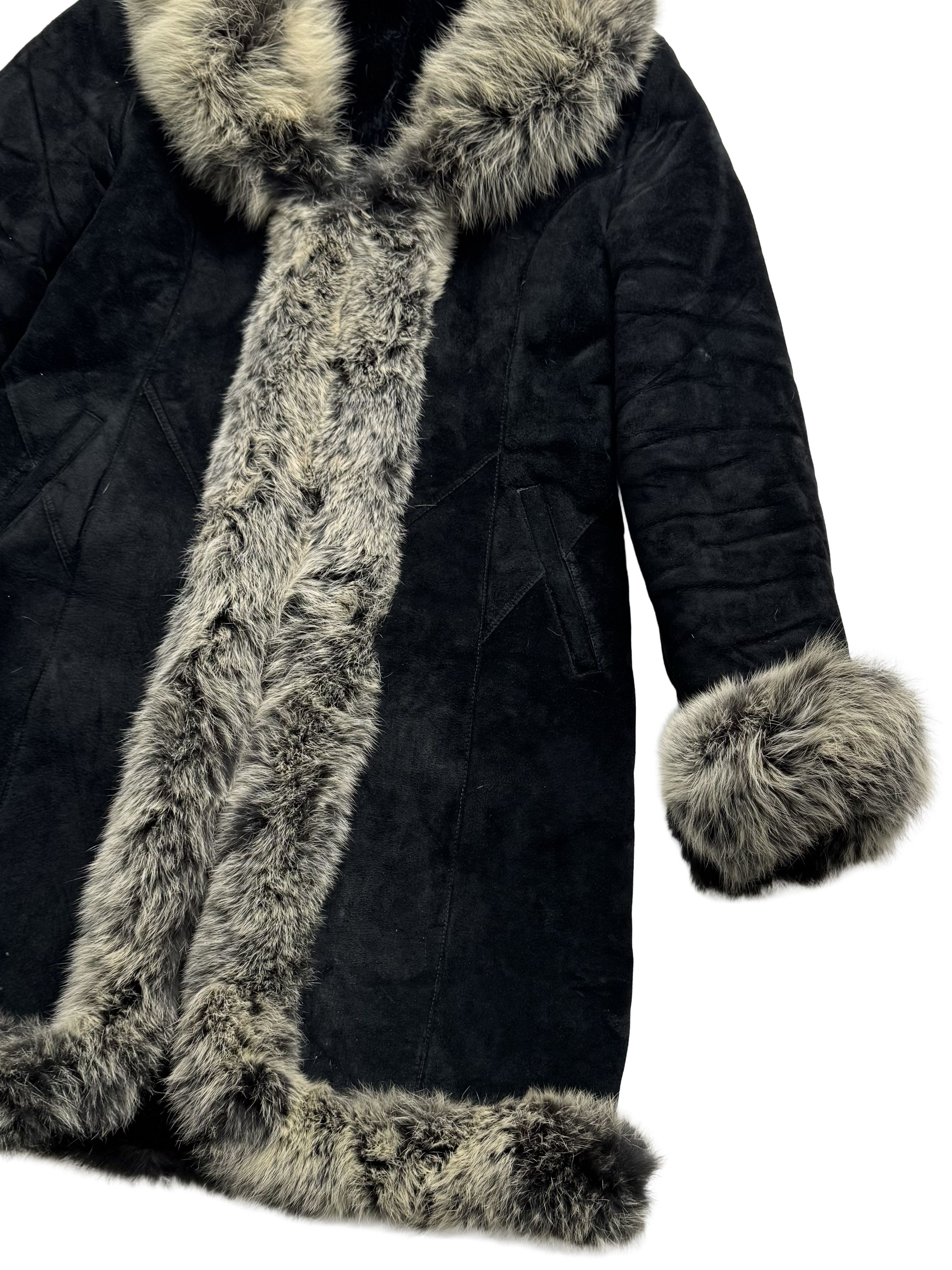 Vintage Vintage Leather Coat With Real Fur Details Size L / US 10 / IT 46 - 8 Thumbnail