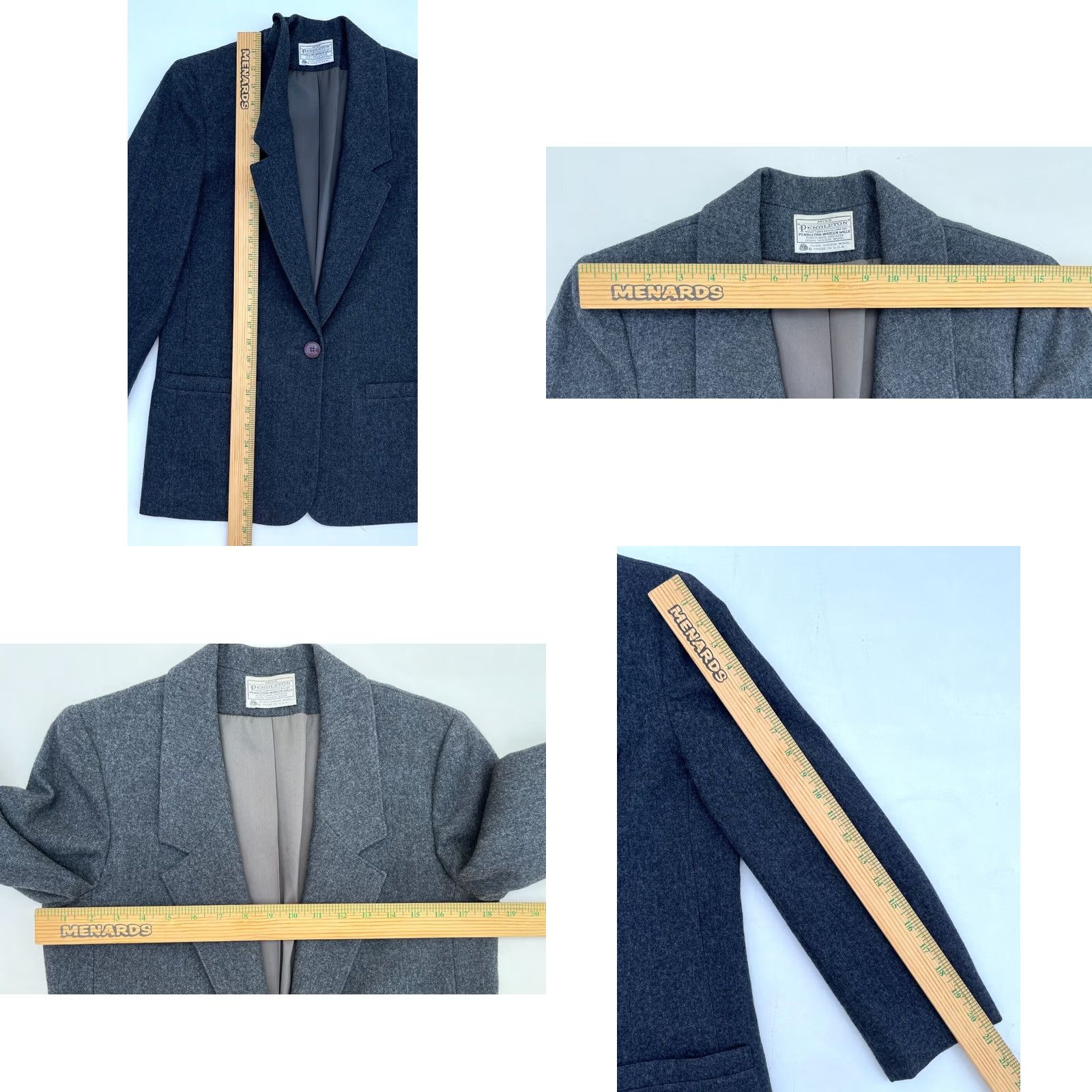 Pendleton VINTAGE Pendleton Blazer Women’s 90s 100% Wool gray Size 6 USA Made Buttoned Collared Jacket Size M / US 6-8 / IT 42-44 - 8 Thumbnail