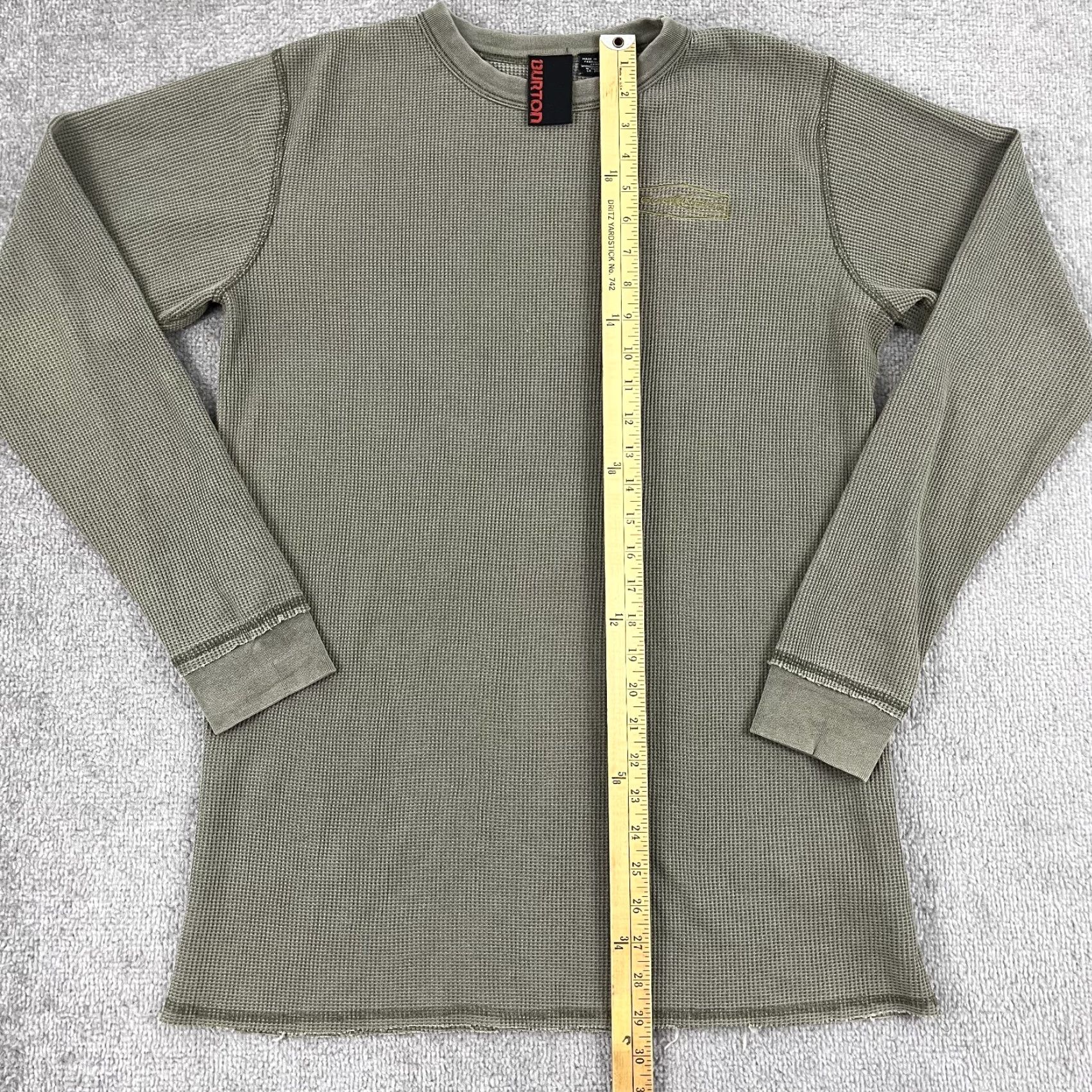 Burton Burton Shirt Medium Green Waffle Knit Thermal Crew Surf Skate Y2K Bud Light Mens Size US M / EU 48-50 / 2 - 6 Thumbnail