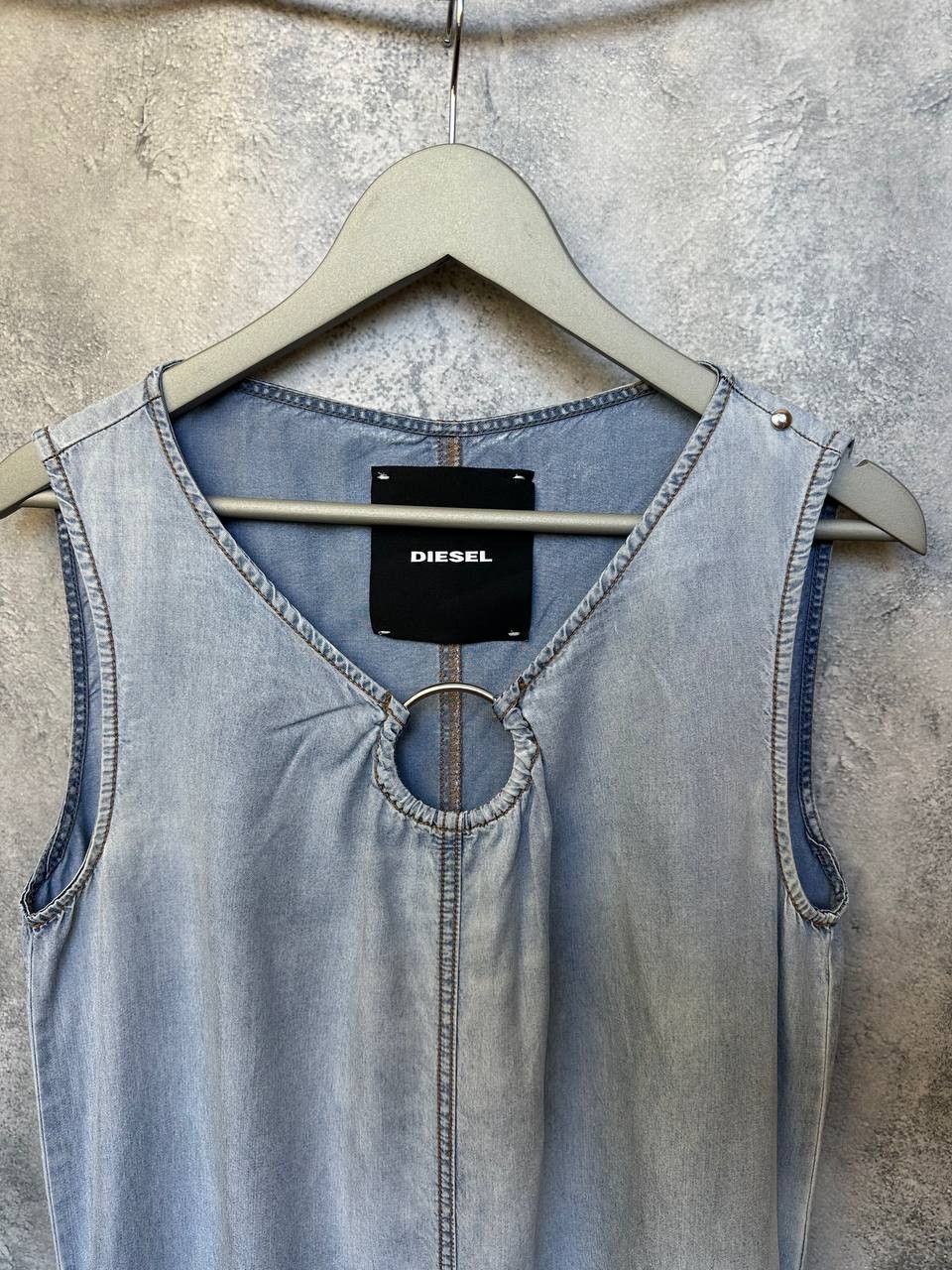 Diesel Diesel Sleeveless Denim Dress 100% Lyocell Casual Pockets Size L / US 10 / IT 46 - 5 Thumbnail