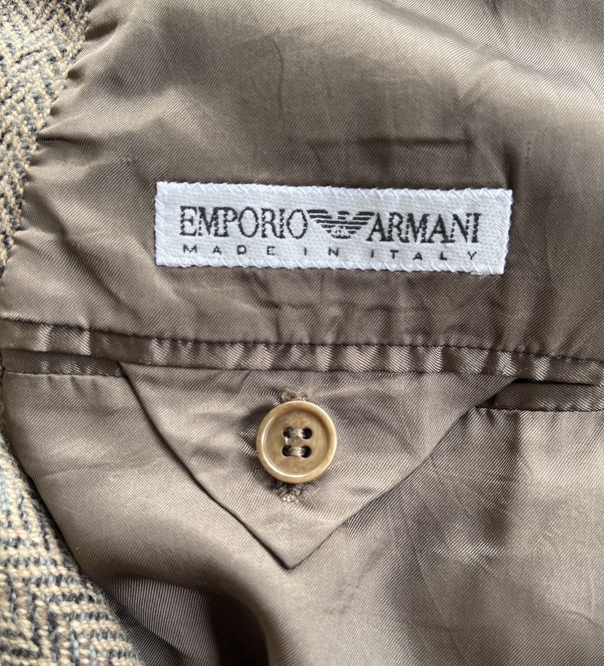 Emporio Armani Emporio Armani Wool Tartan Coat Size 48R - 6 Thumbnail