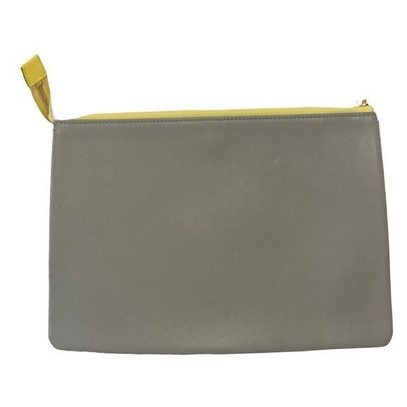 Celine New Celine Yellow/Grey Leather Duo Small Pouch Clutch Bag Size ONE SIZE - 3 Thumbnail